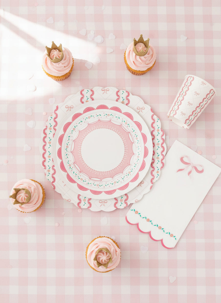 Pink Bow Coquette Luncheon Napkins (set Of 16)