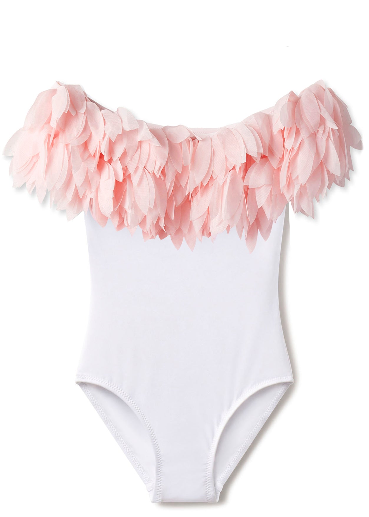 Pink Petal White Swimsuit