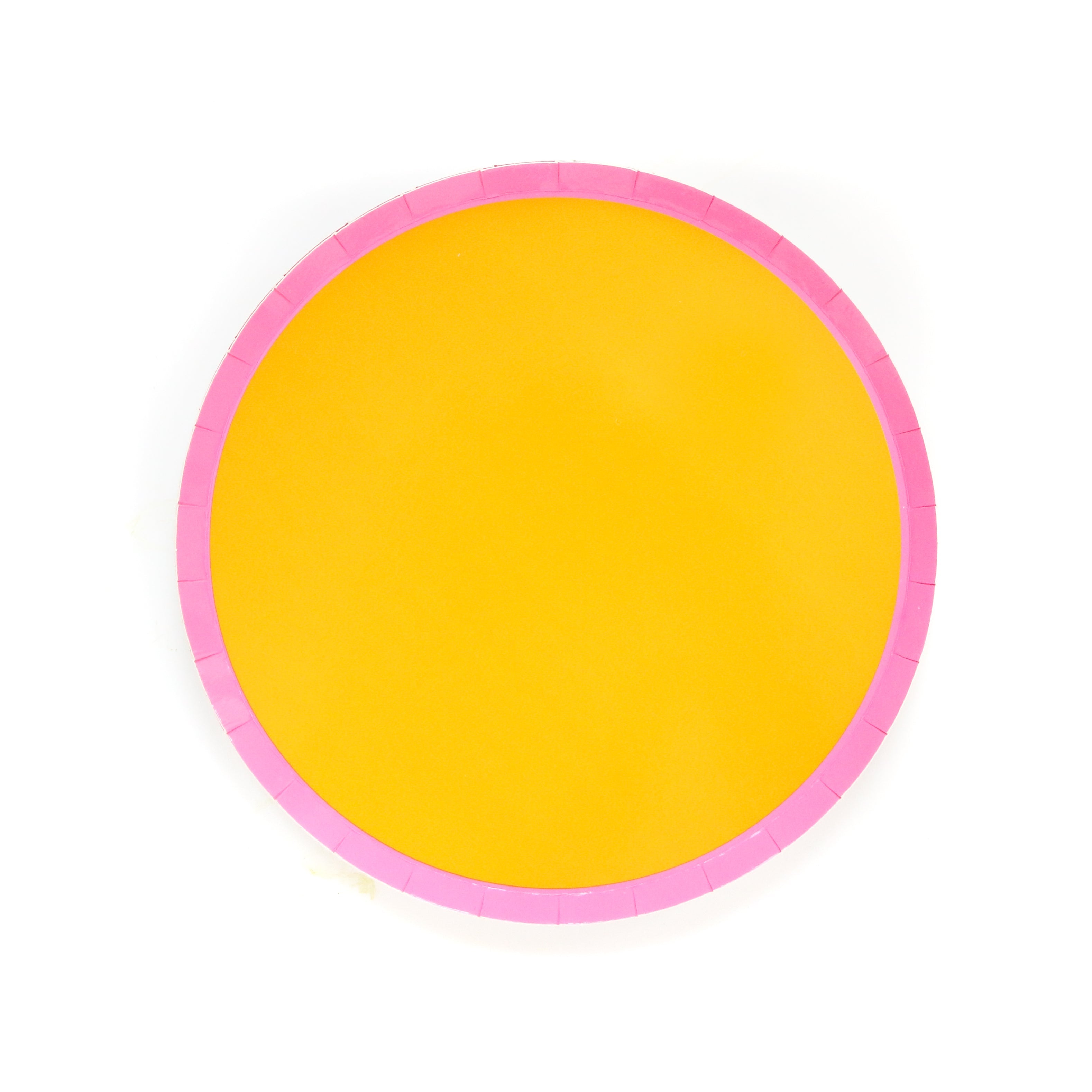 Yellow And Pink Color Blocked Paper Plate