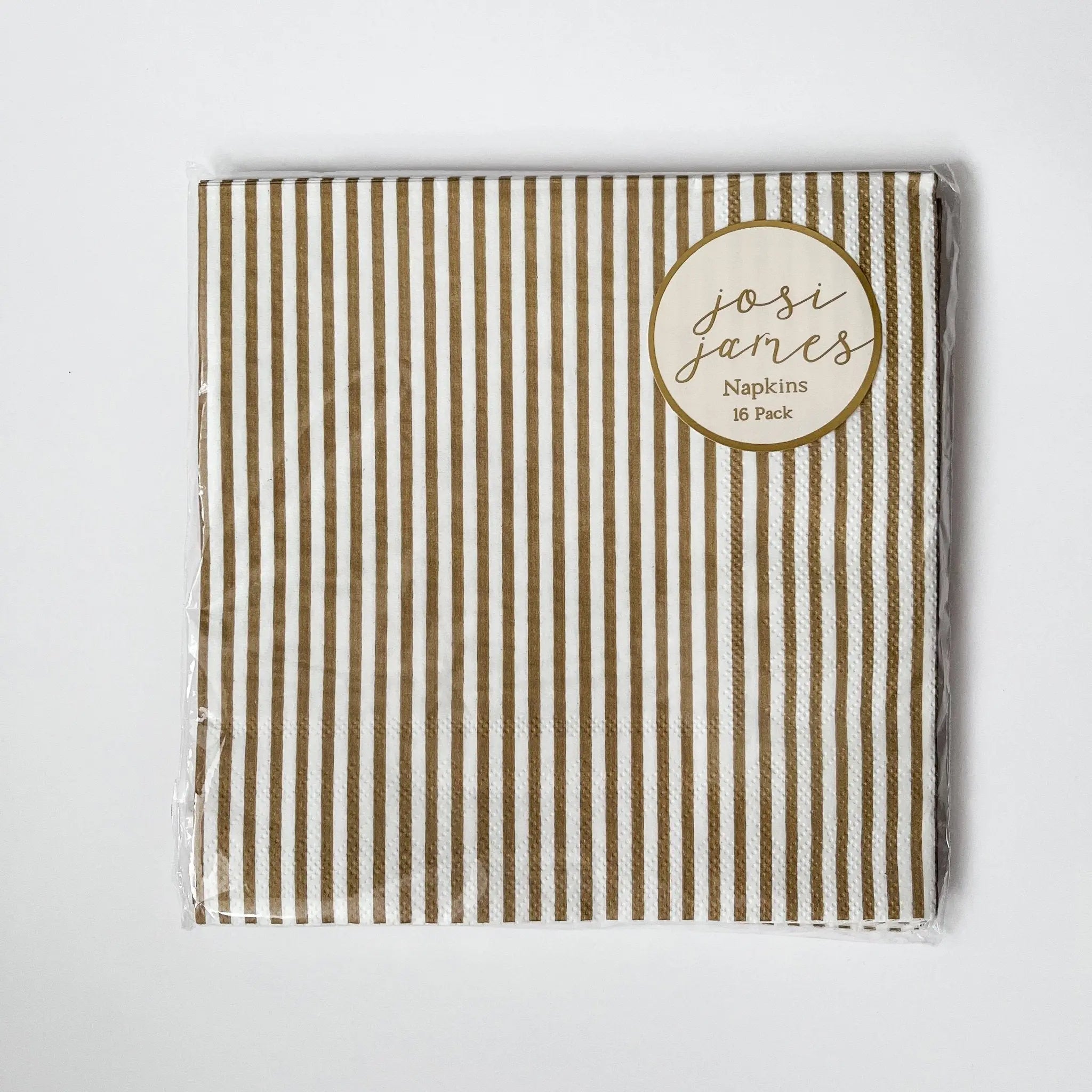 Pinstripe Gold Matte Large Napkin (set Of 16)