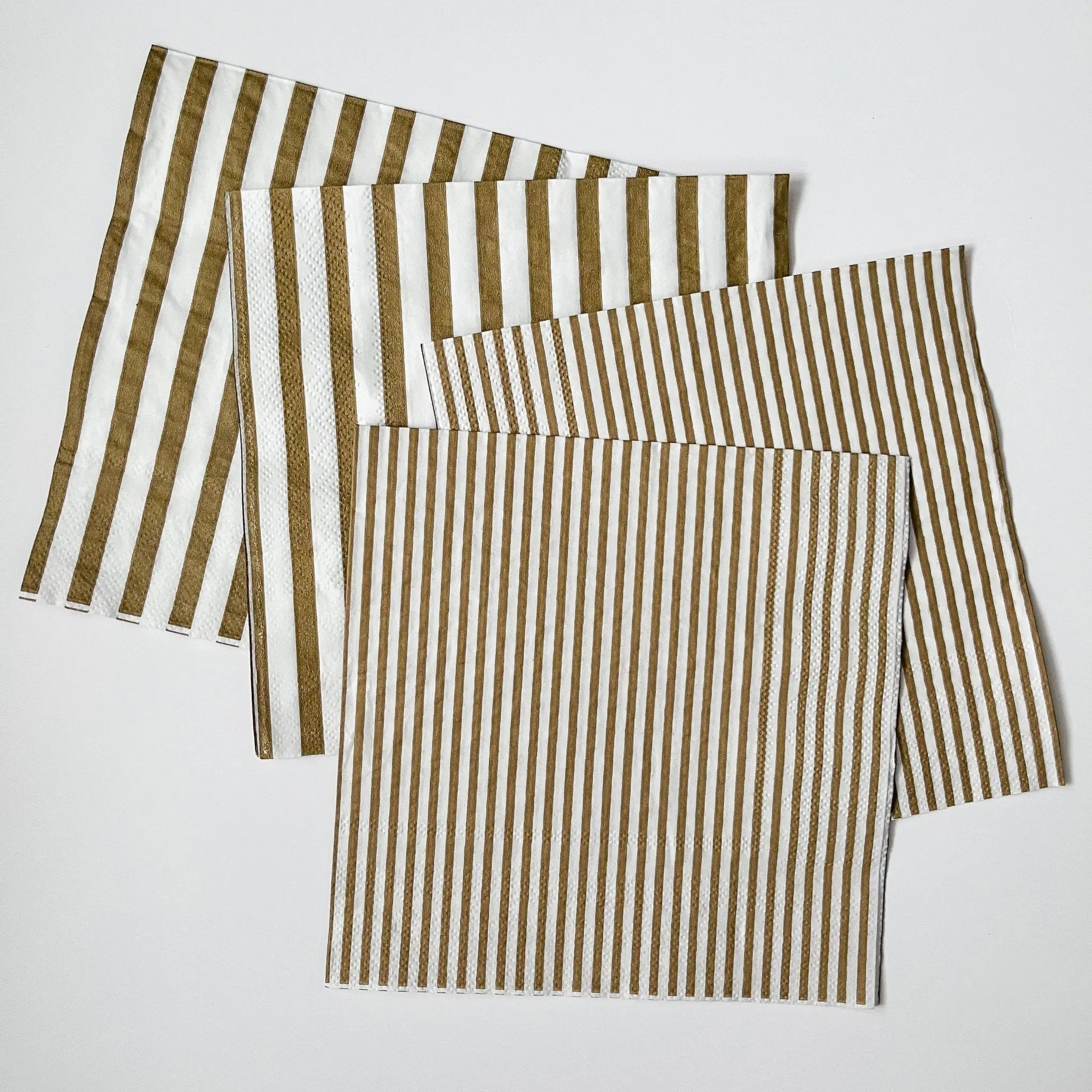 Pinstripe Gold Matte Large Napkin (set Of 16)