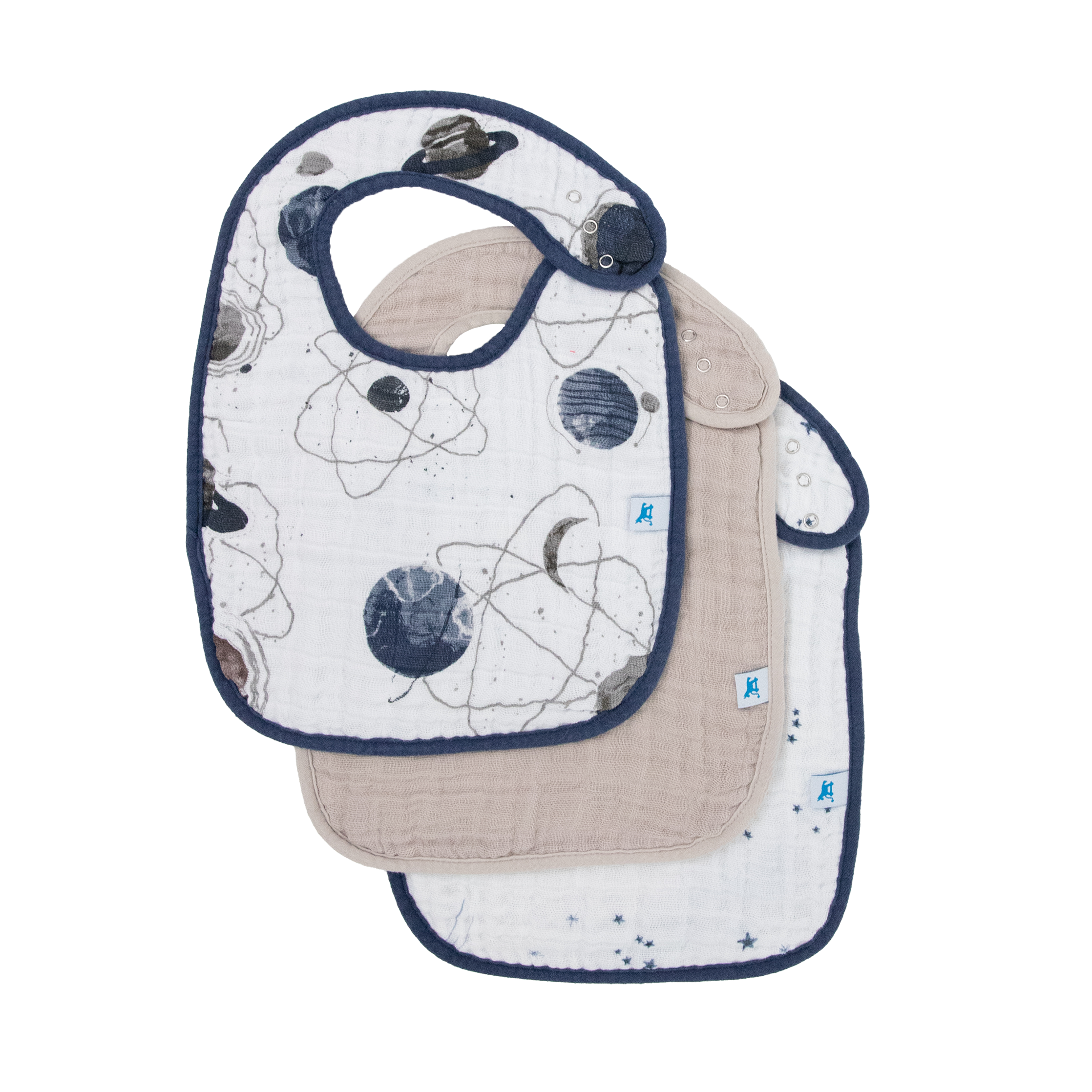 Cotton Muslin Classic Bib 3 Pack - Planetary 2