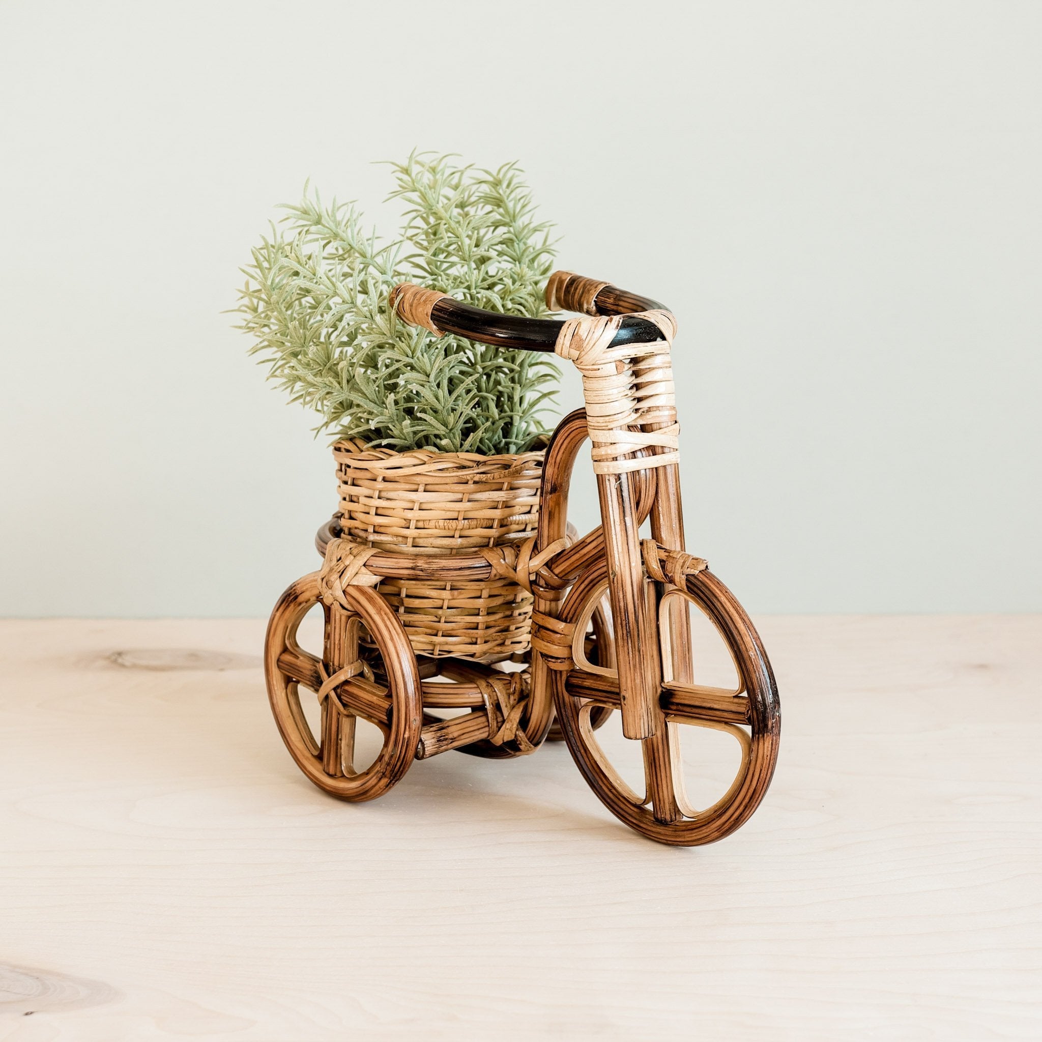 Bicycle Rattan Planter, Large - Handmade Planters | Likhâ