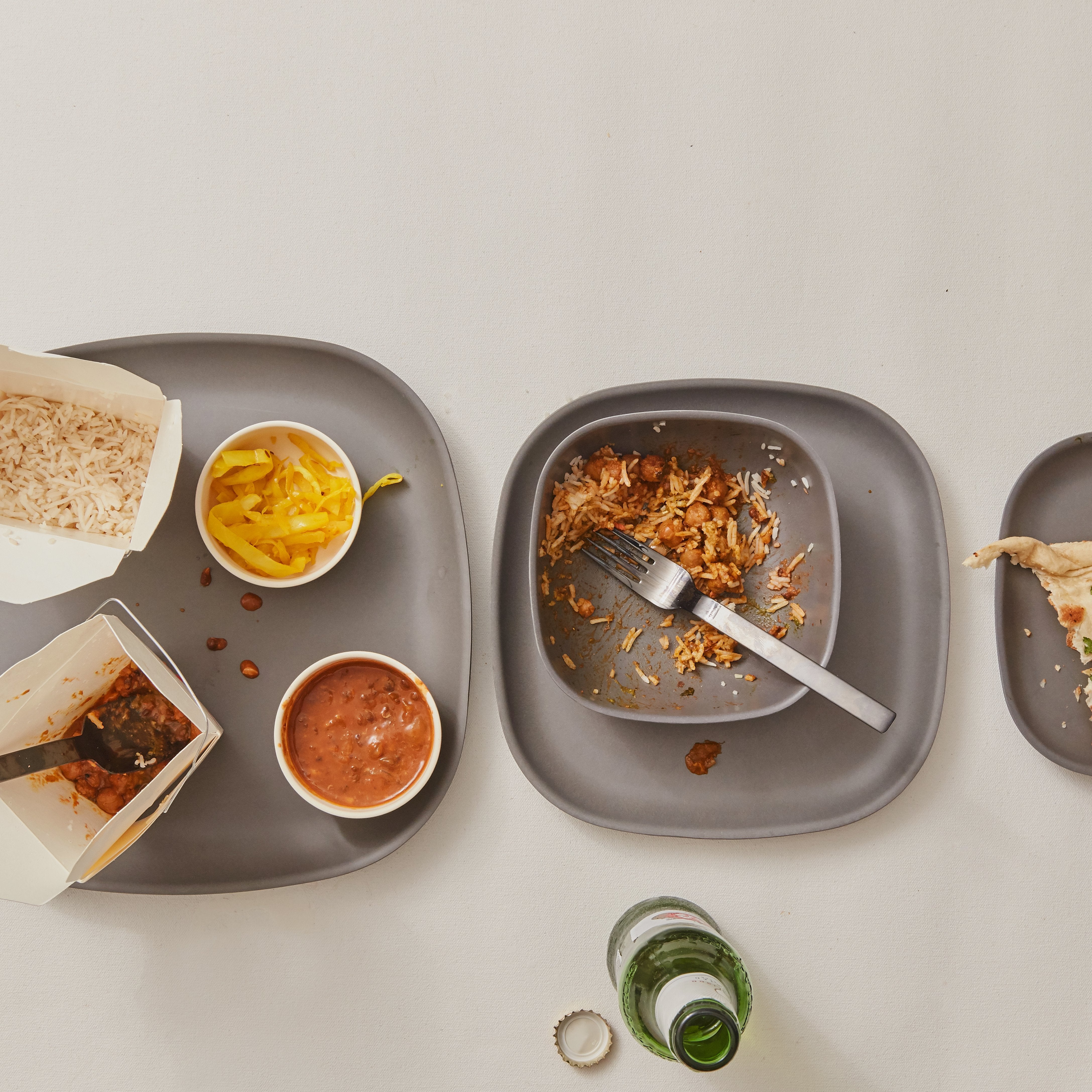 Bamboo Medium Plate - 4 Piece Set - Smoke