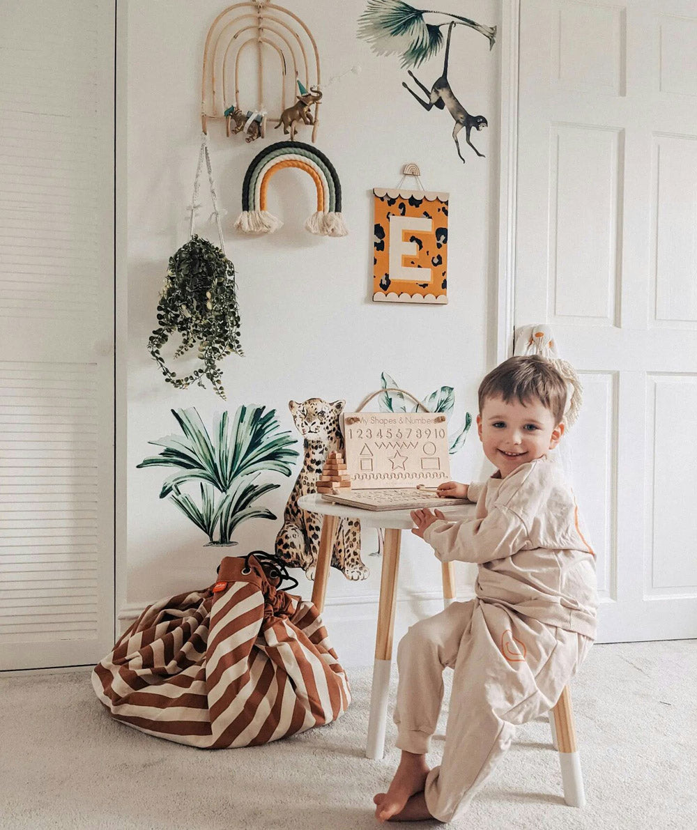 Stripes Brown Toy Storage Bag