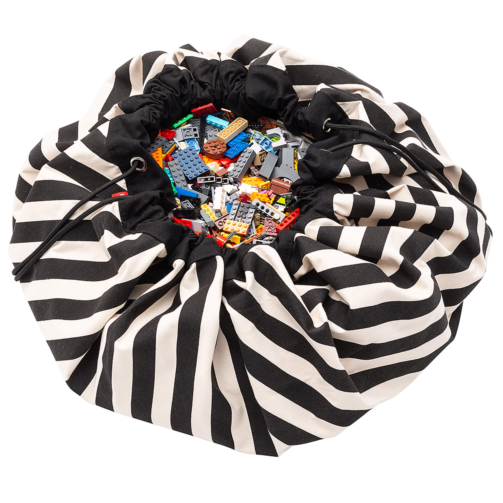 Stripes Black Toy Storage Bag