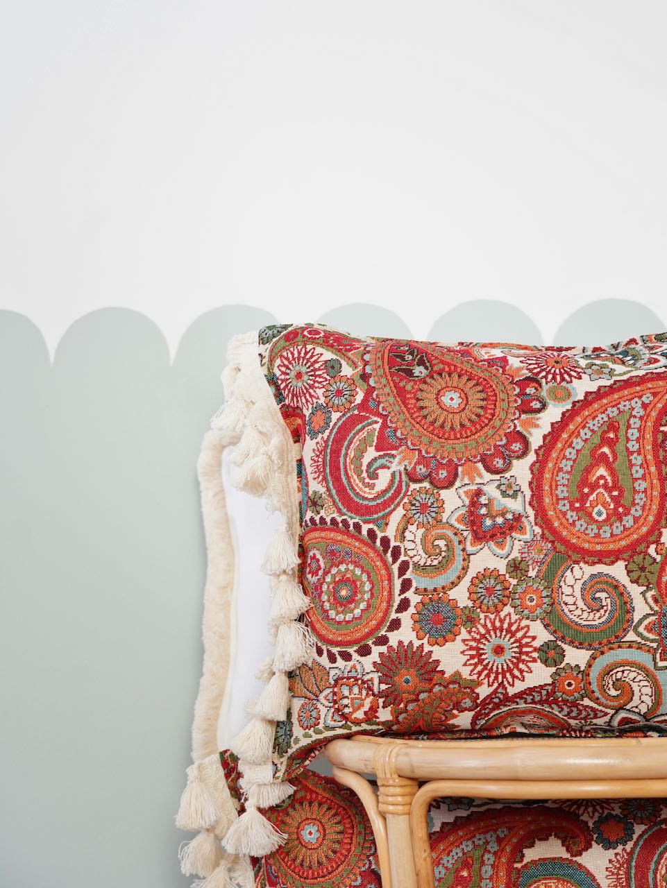 Vintage Paisley - Pillow With Fringe