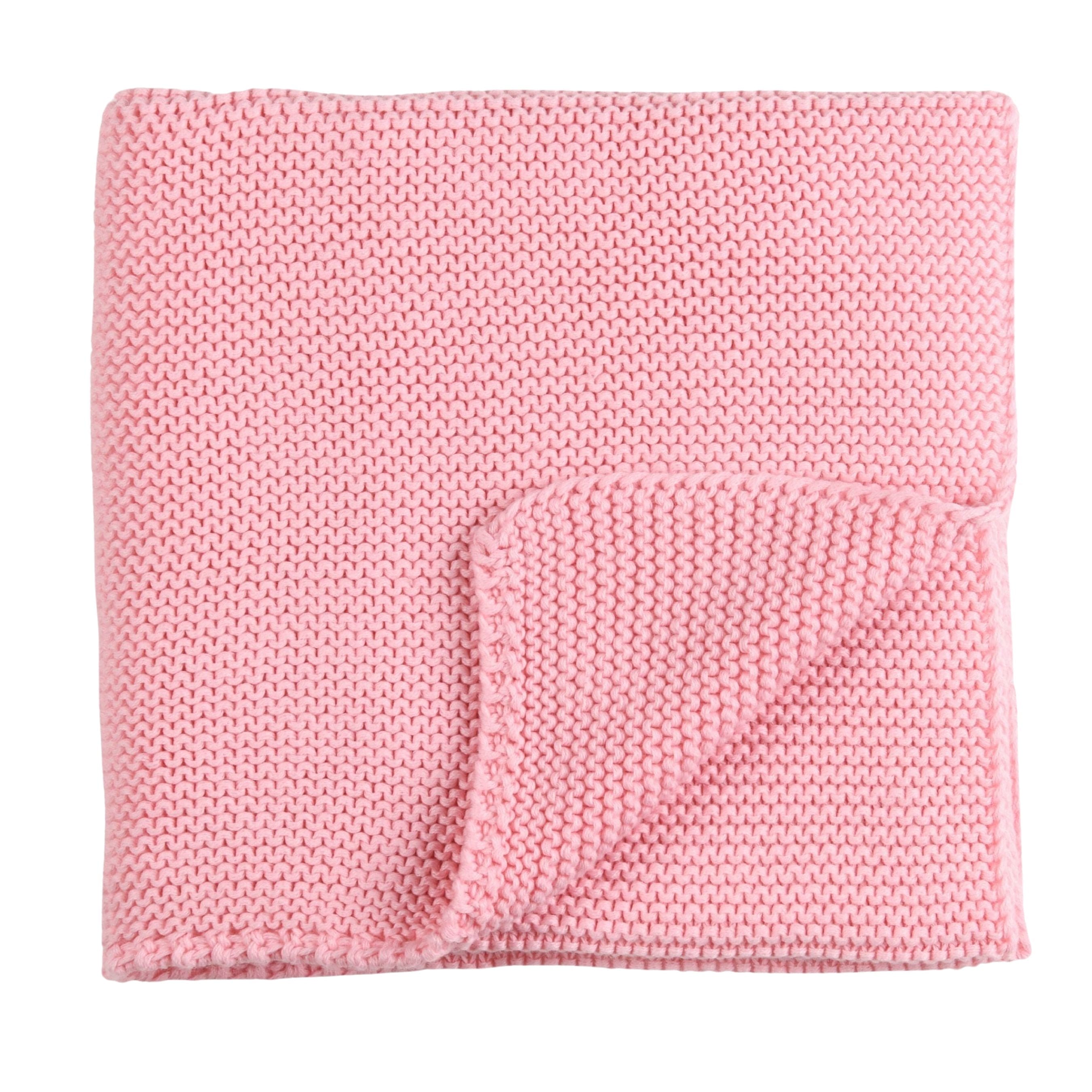 Petit Sweeny | Pink Knitted Wool Blend Blanket (90cm)