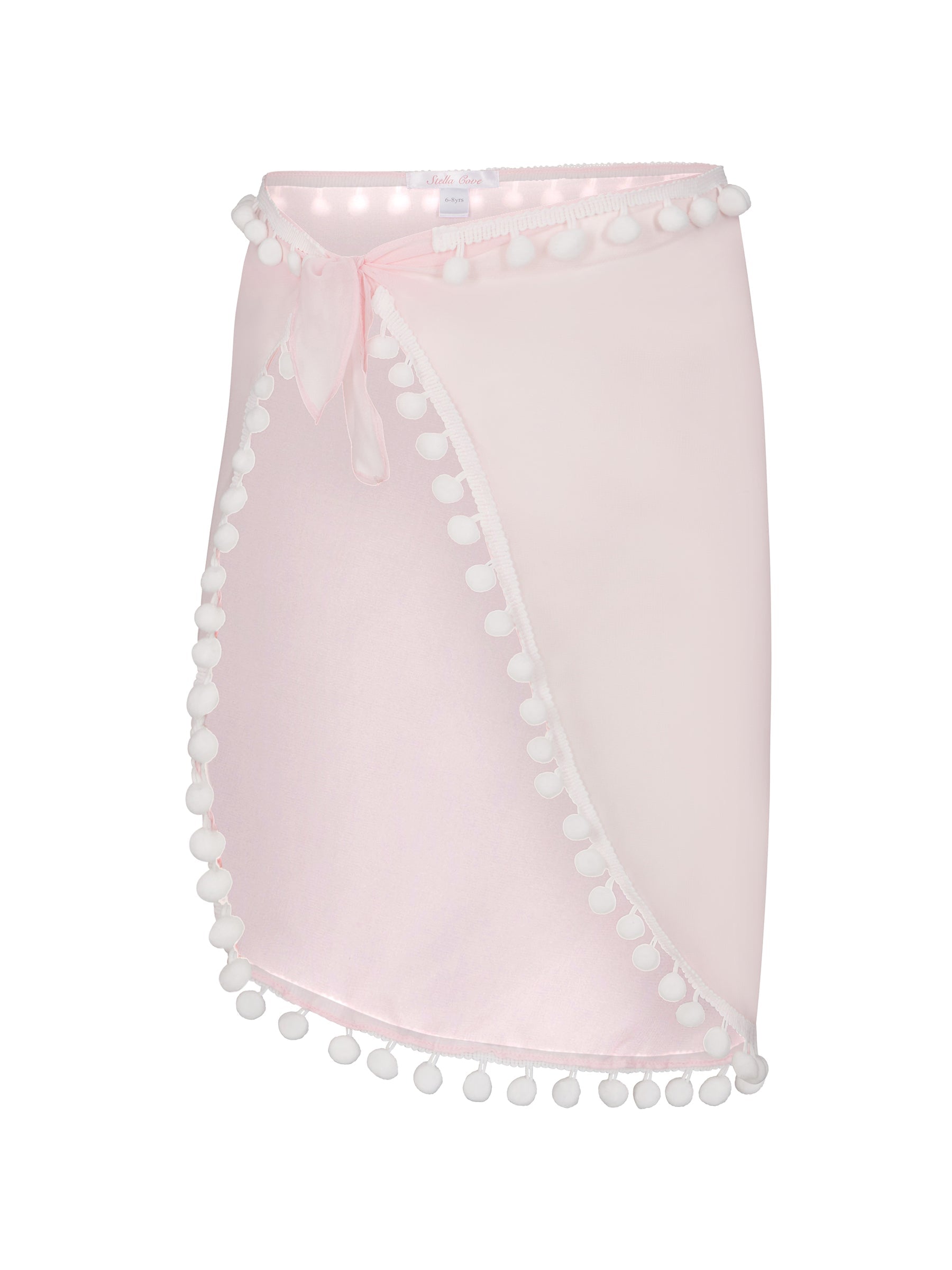 Pink Pareo Cover-up With Pom Poms