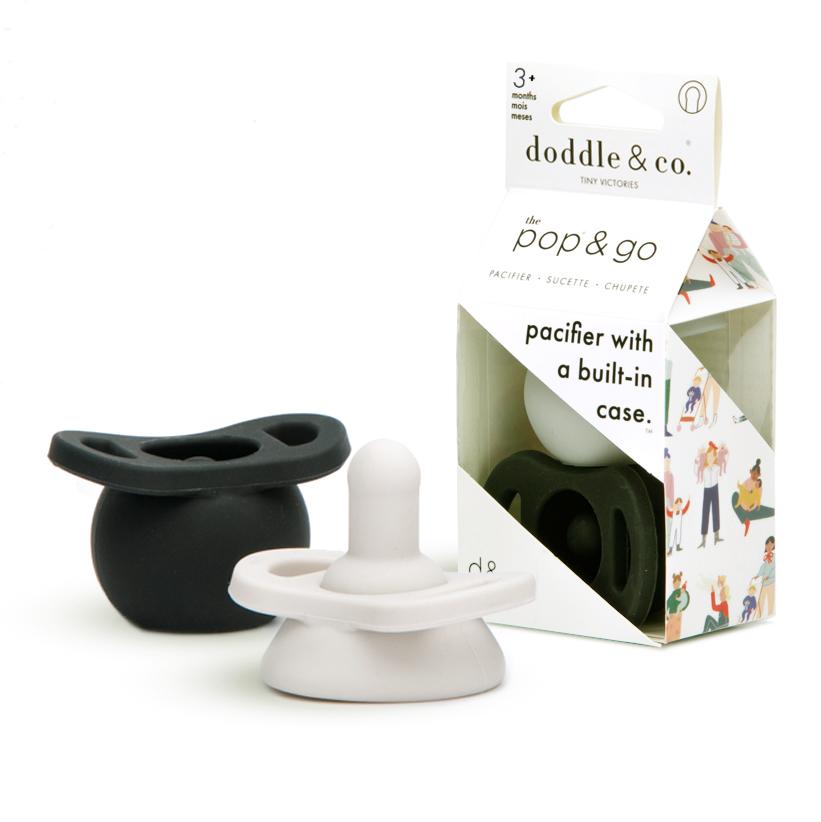Pop & Go Pacifiers - Peach/navy