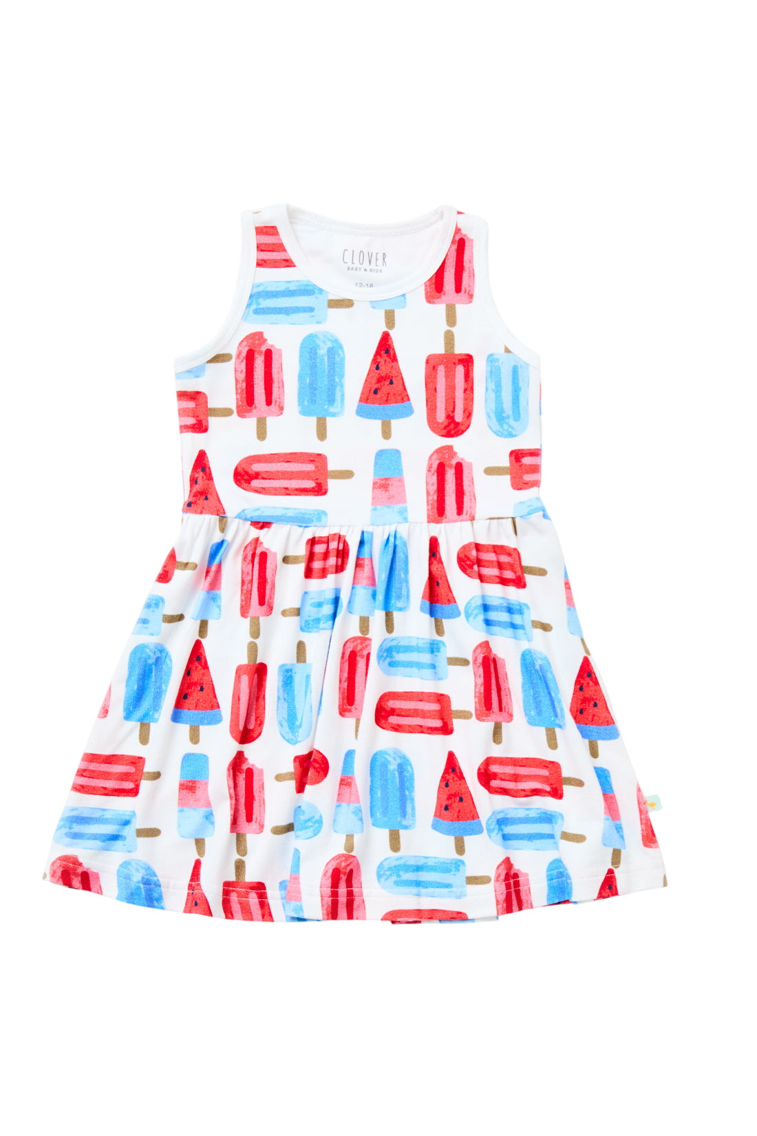 Stretchy Sleeveless Twirl Dress - Popsicles