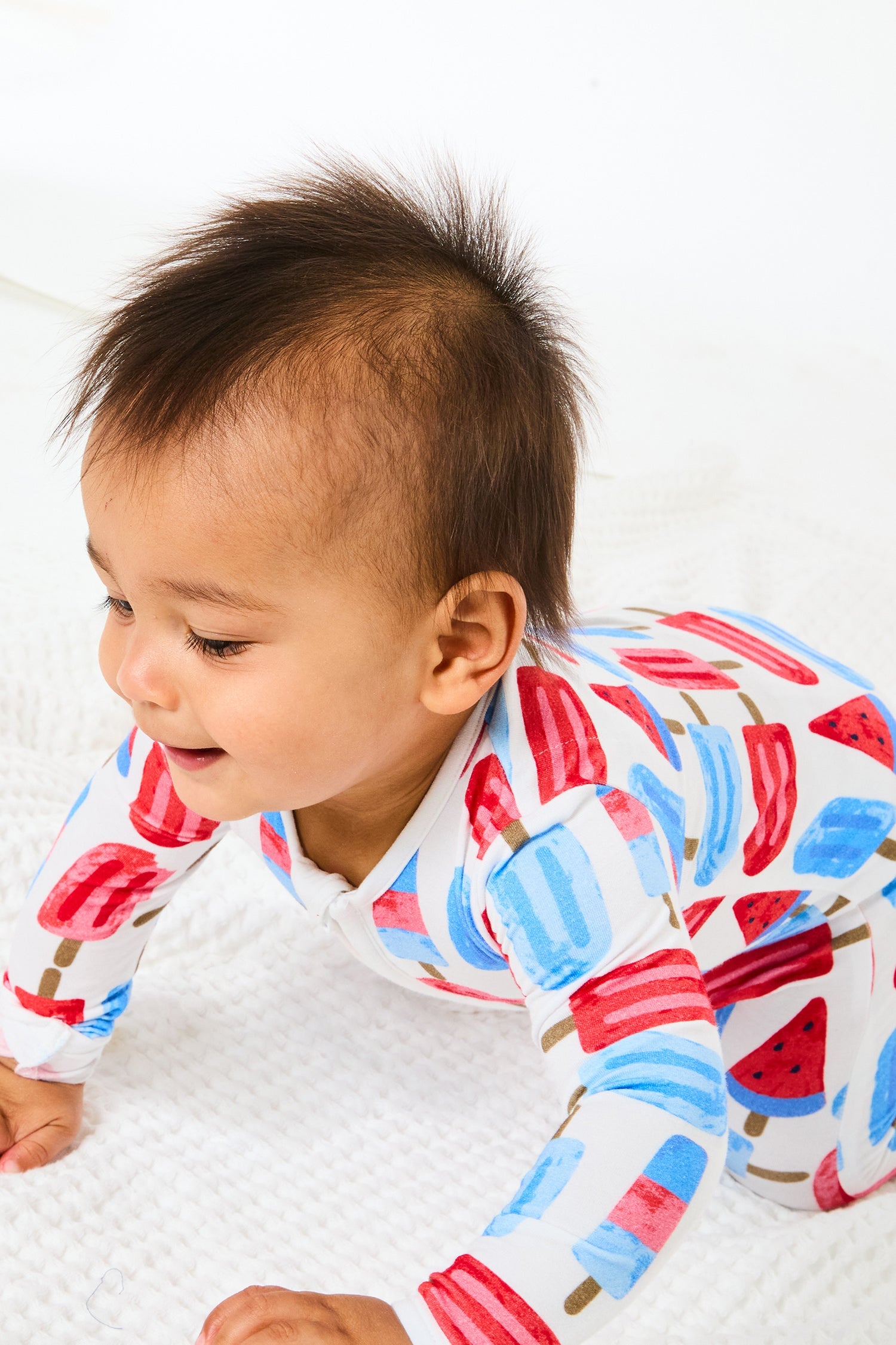 Soft & Stretchy Zipper Footie - Popsicles