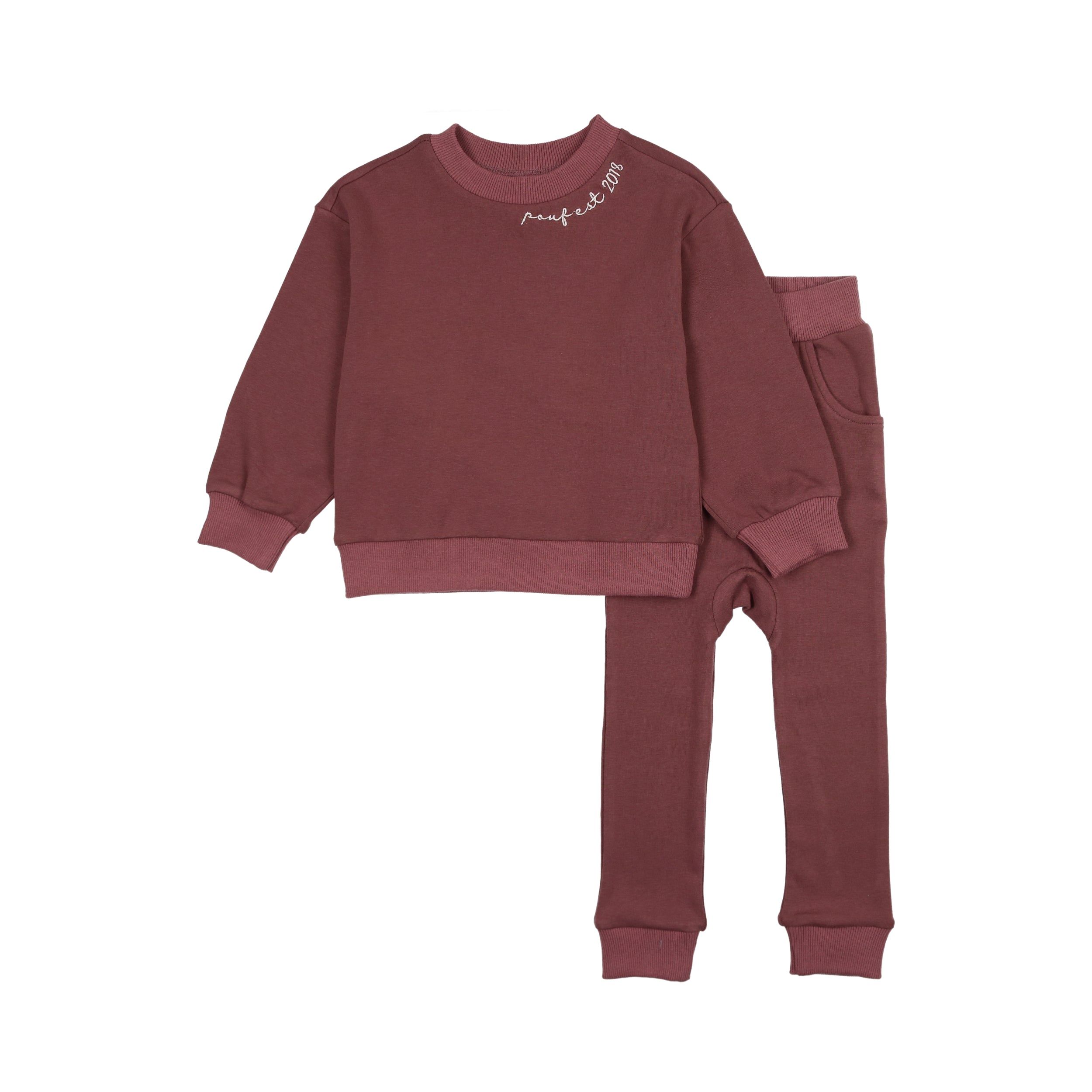 Embroidered Set- Berry