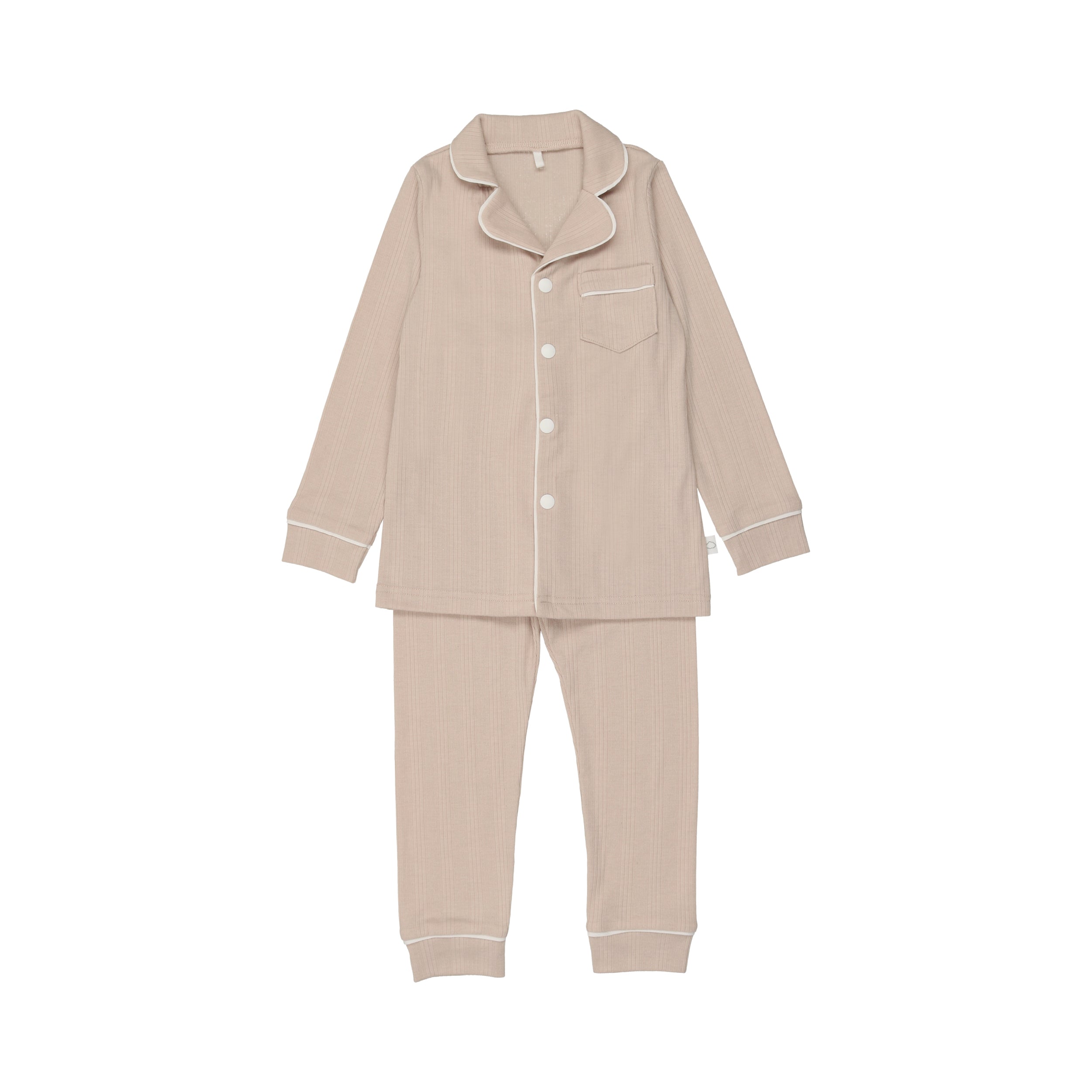 Ribbed Grandpa Pj- Beige