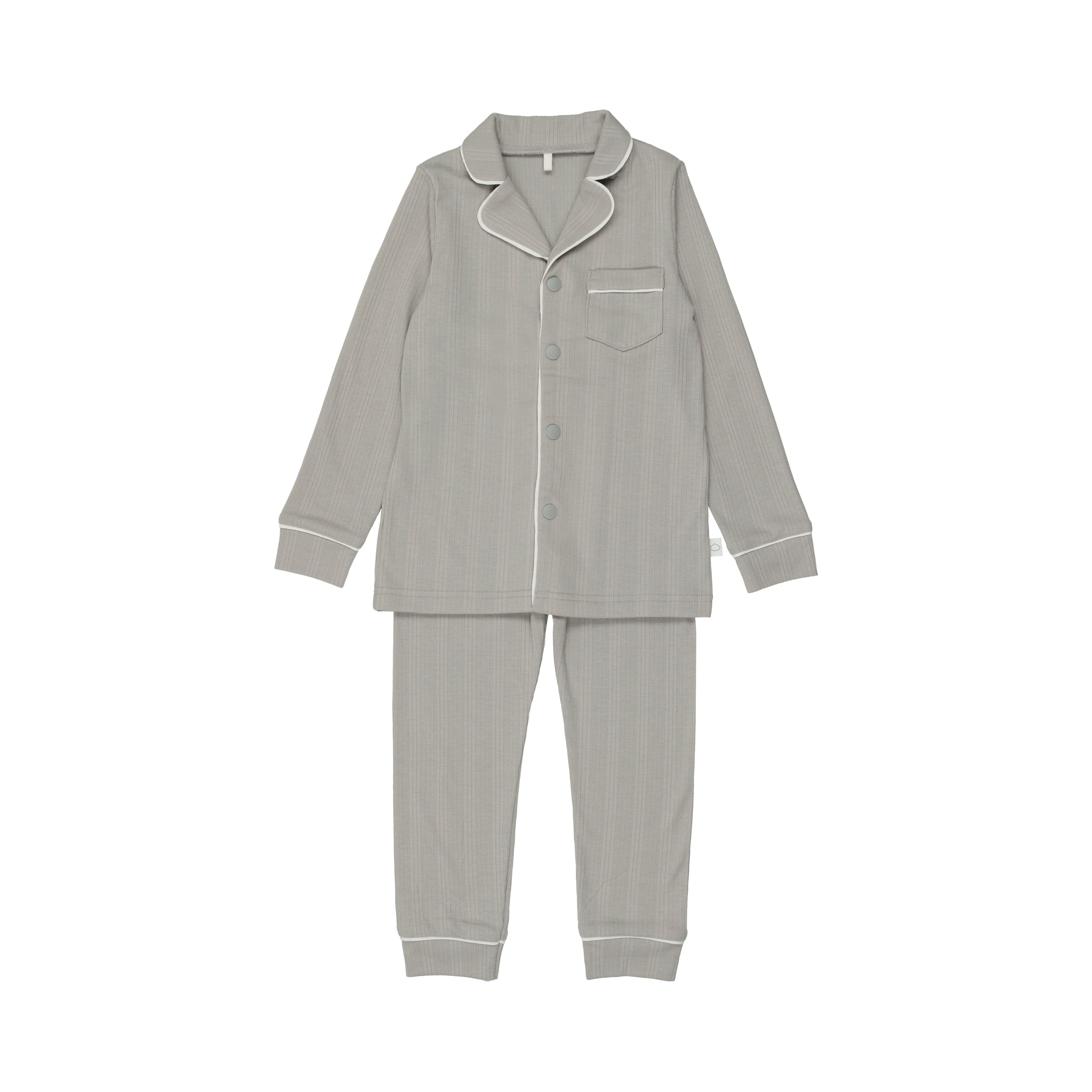 Ribbed Grandpa Pj- Dusty Blue