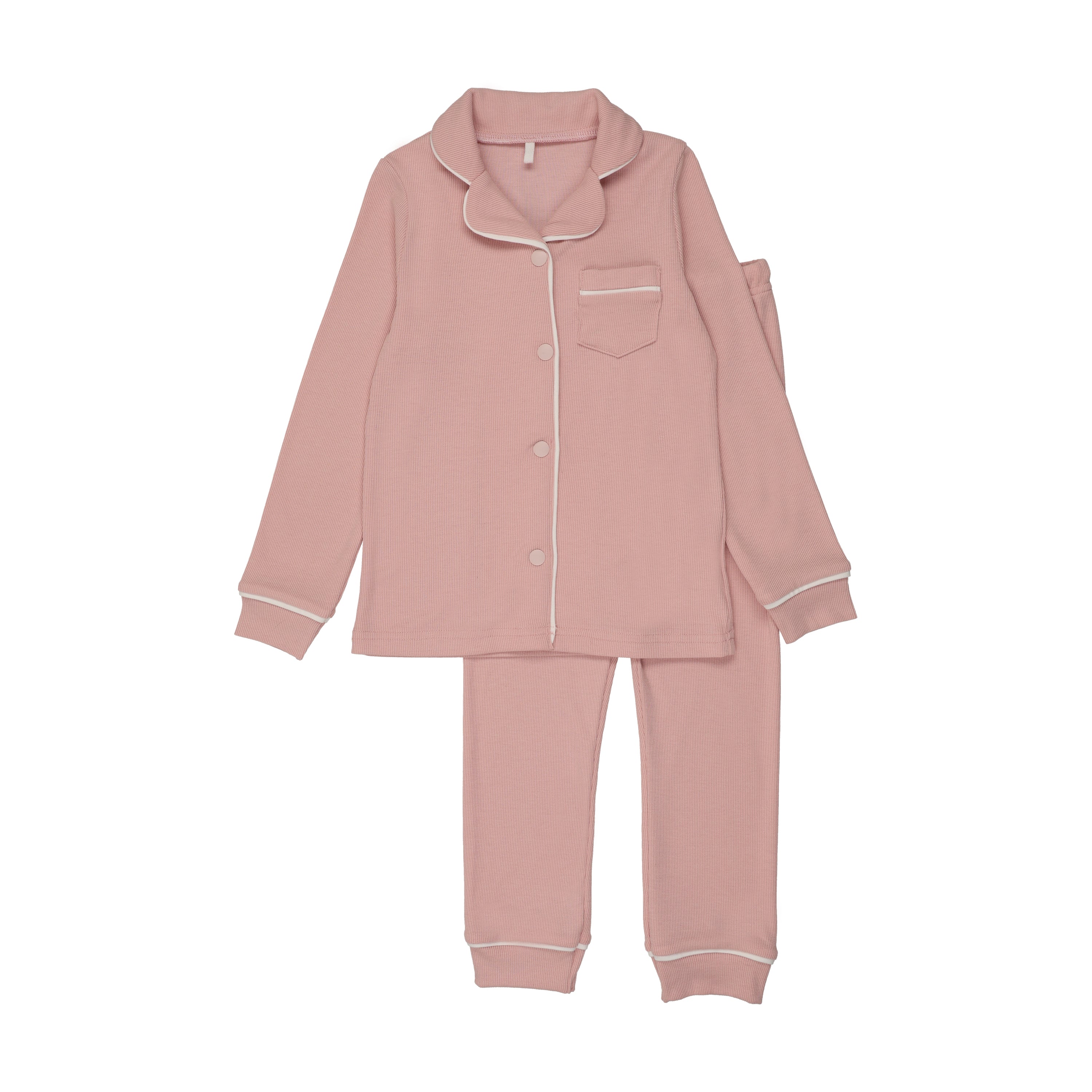 Ribbed Grandpa Pj- Pink