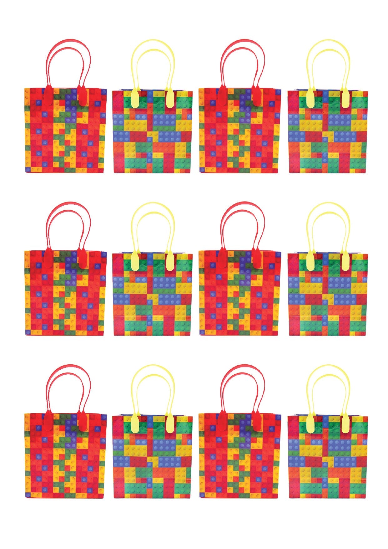 Building Blocks Brick Party Favor Bags Treat - Set Of 6 Or 12