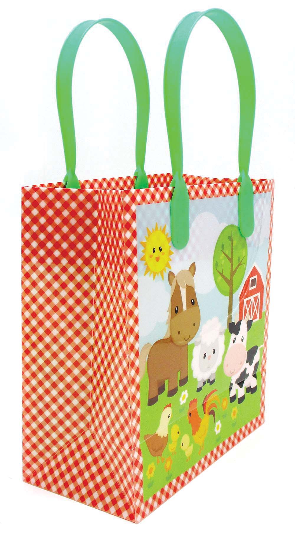 Barnyard Farm Animals Party Favor Treat Bags - Set Of 6 Or 12