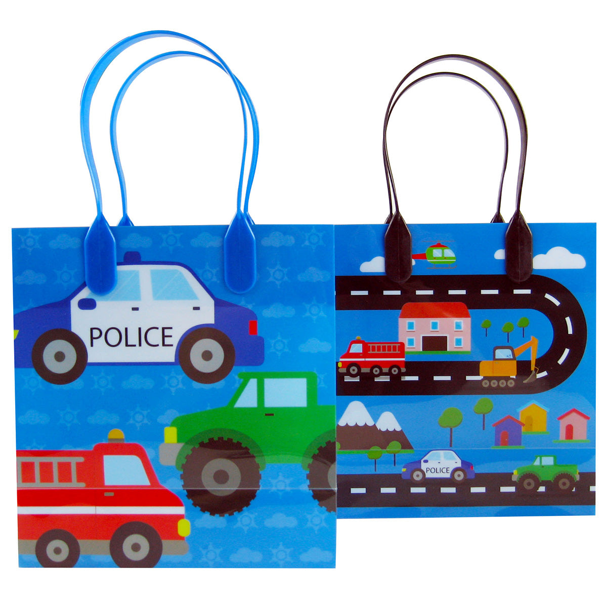 Cars Fire Trucks Transportation Party Favor Bags Treat Bags - Set Of 6 Or 12