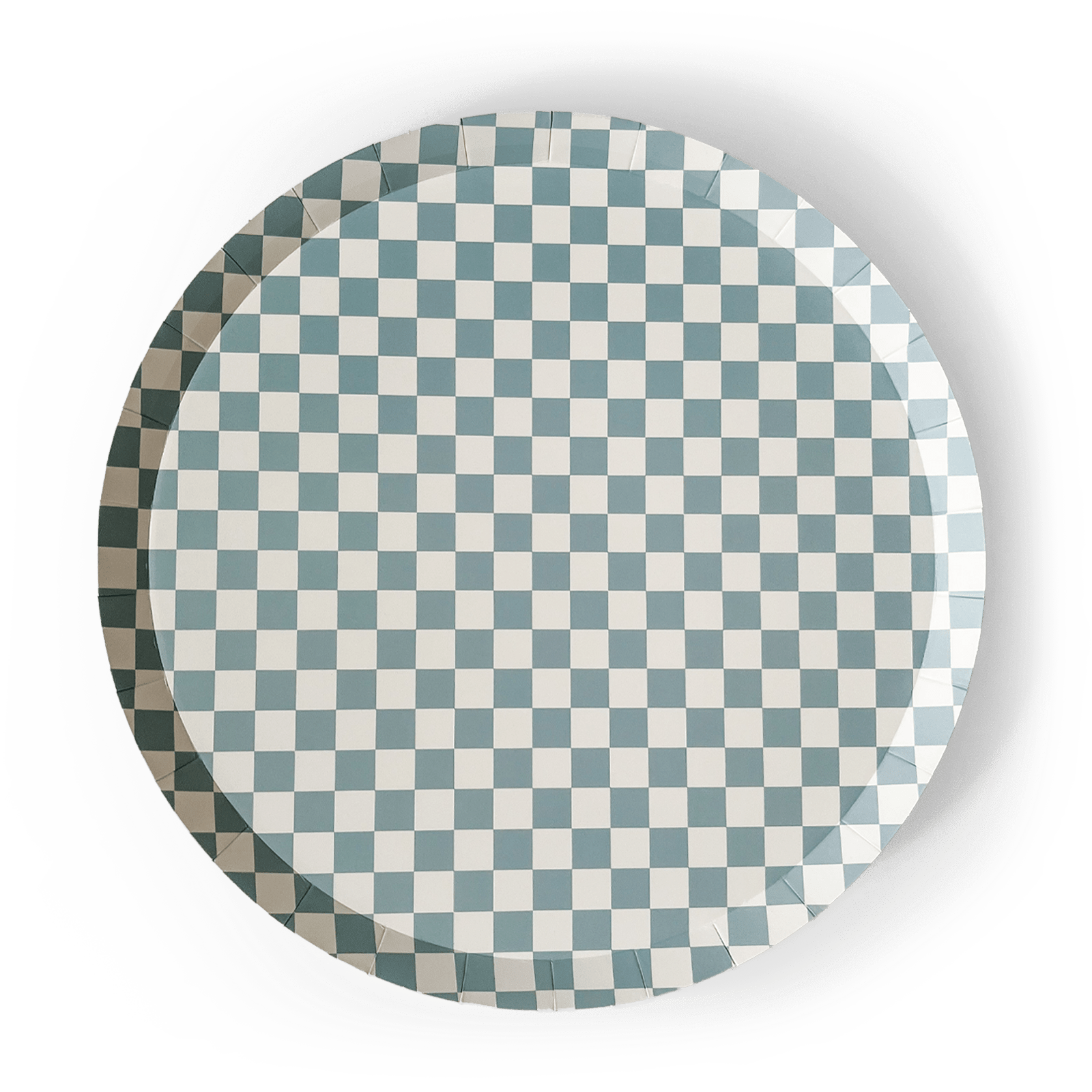 Checkered Blue Plate, Xl (set Of 8)