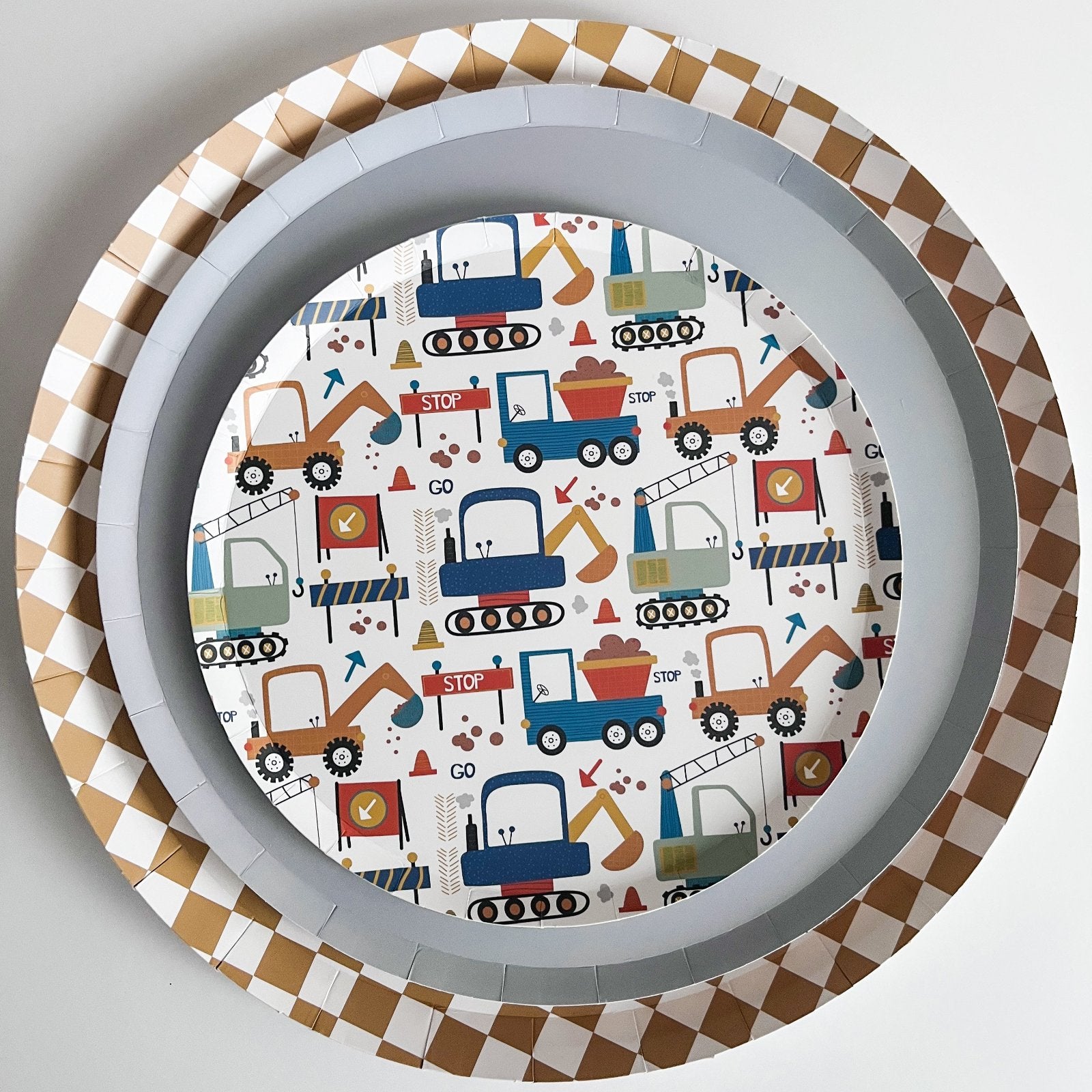 Checkered Gold Matte Plate, Xl (set Of 8)