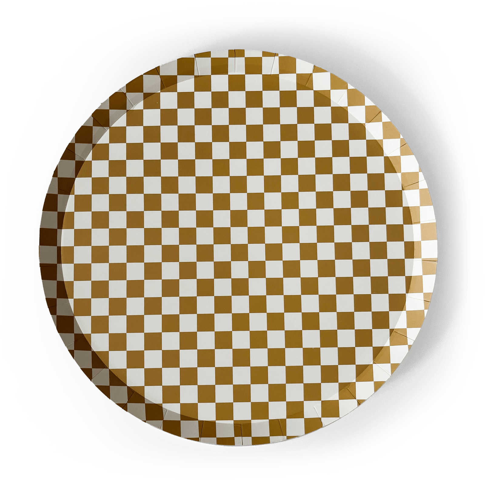 Checkered Gold Matte Plate, Xl (set Of 8)