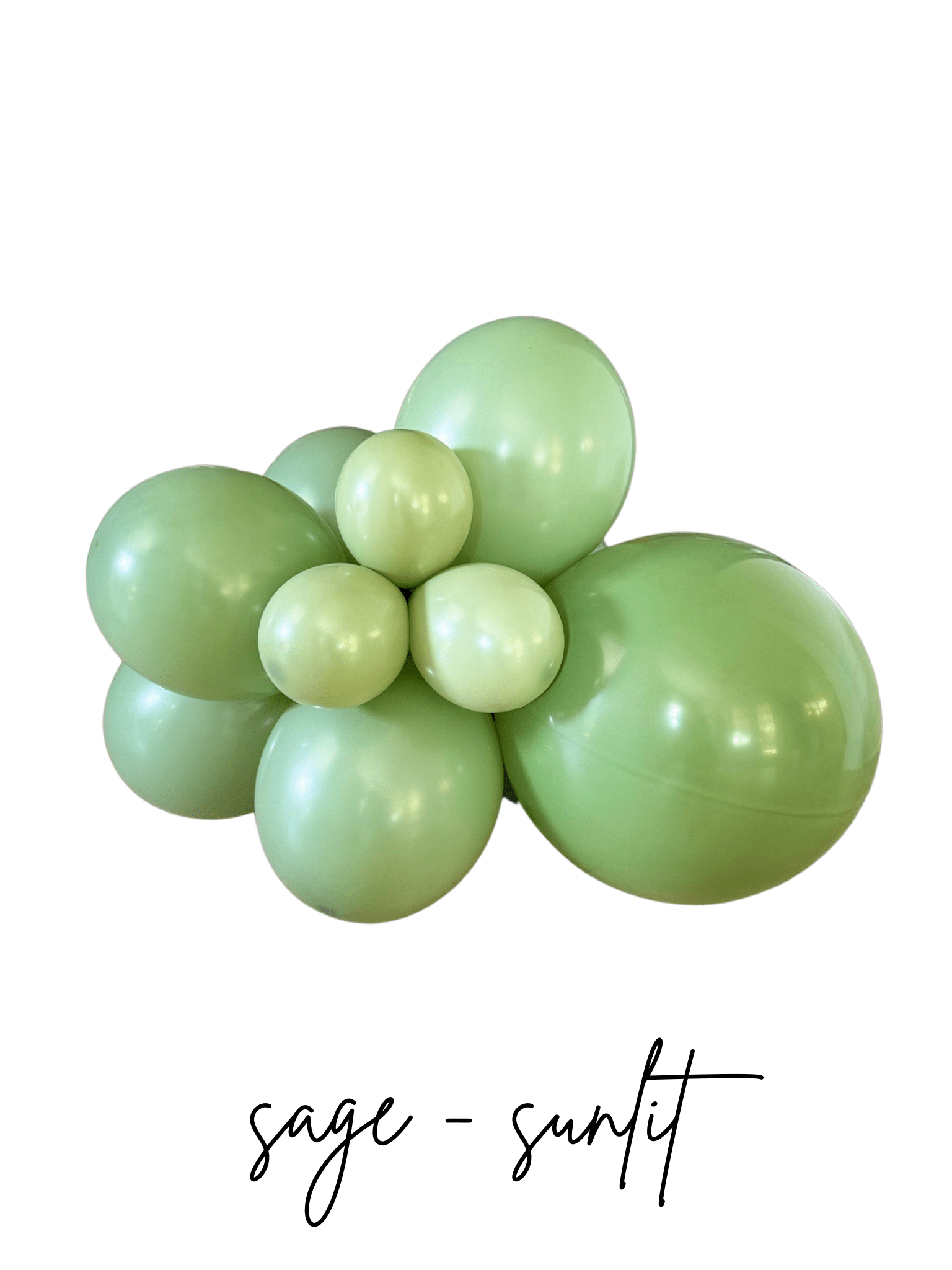 Premium Sage Green Latex Balloon Cluster (5", 11” And 17”)
