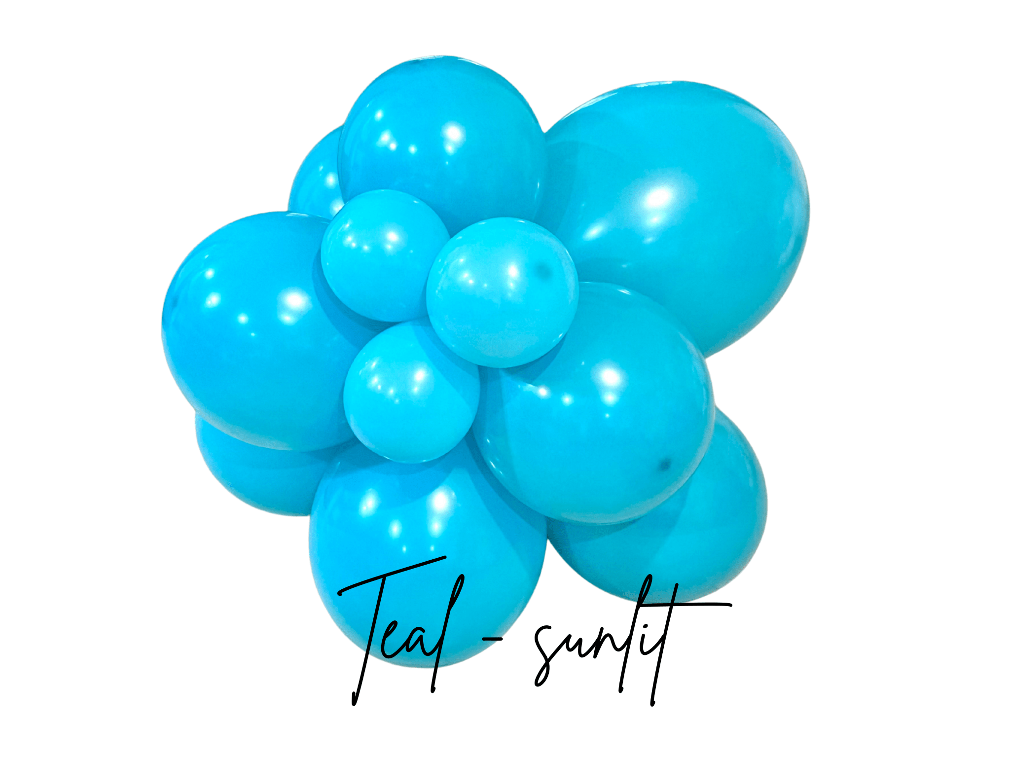 Premium Teal Turquoise Latex Balloon Cluster (5", 11” And 17")