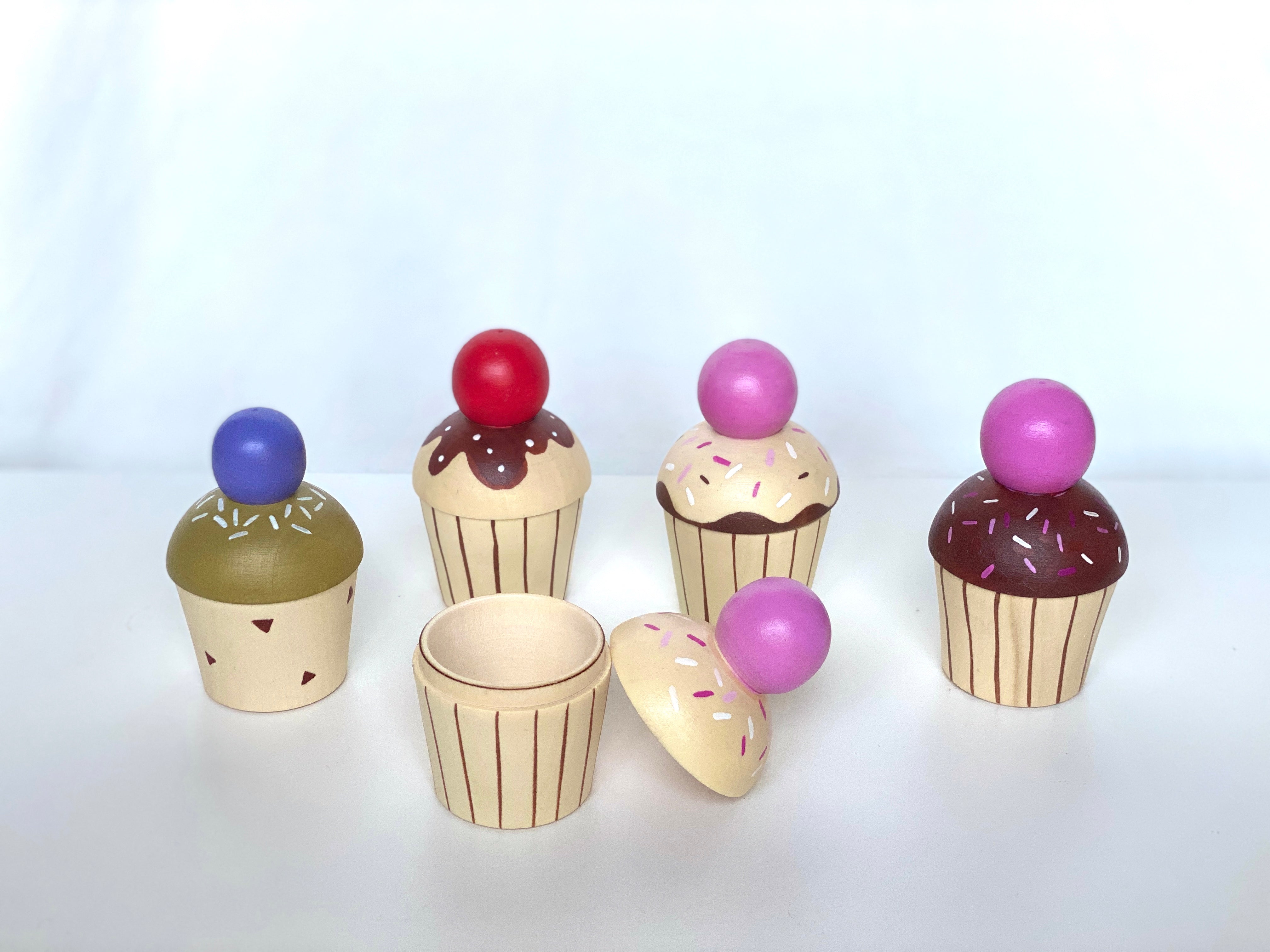 Wooden Cupcake Toy