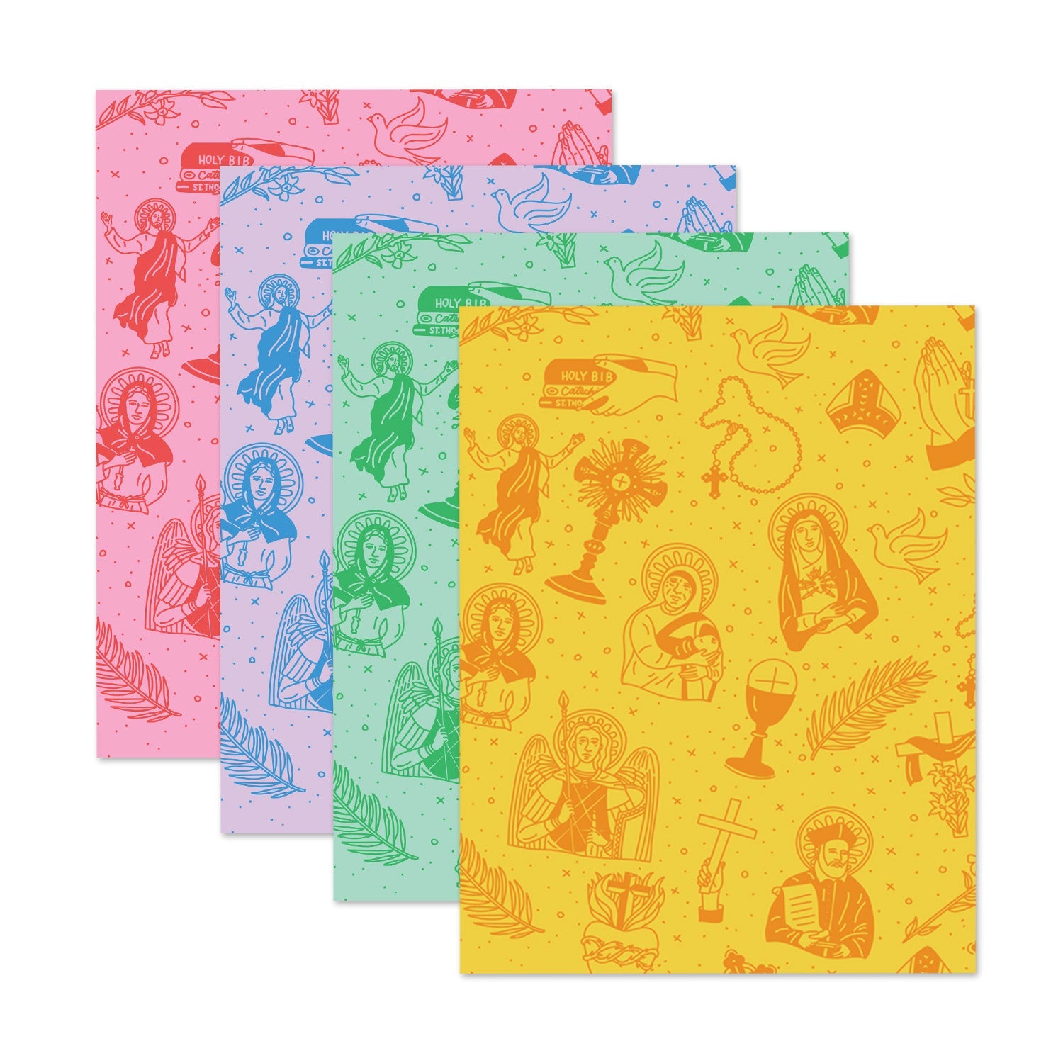 Catholic Pattern Greeting Cards (set Of 8)