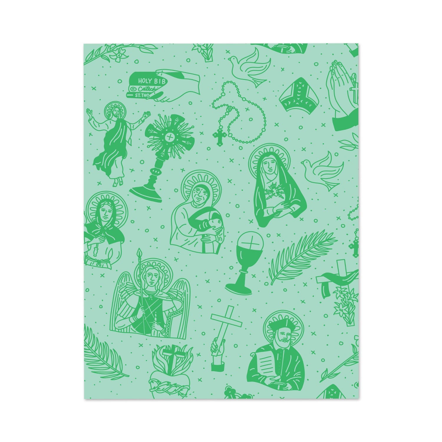 Catholic Pattern Greeting Cards (set Of 8)