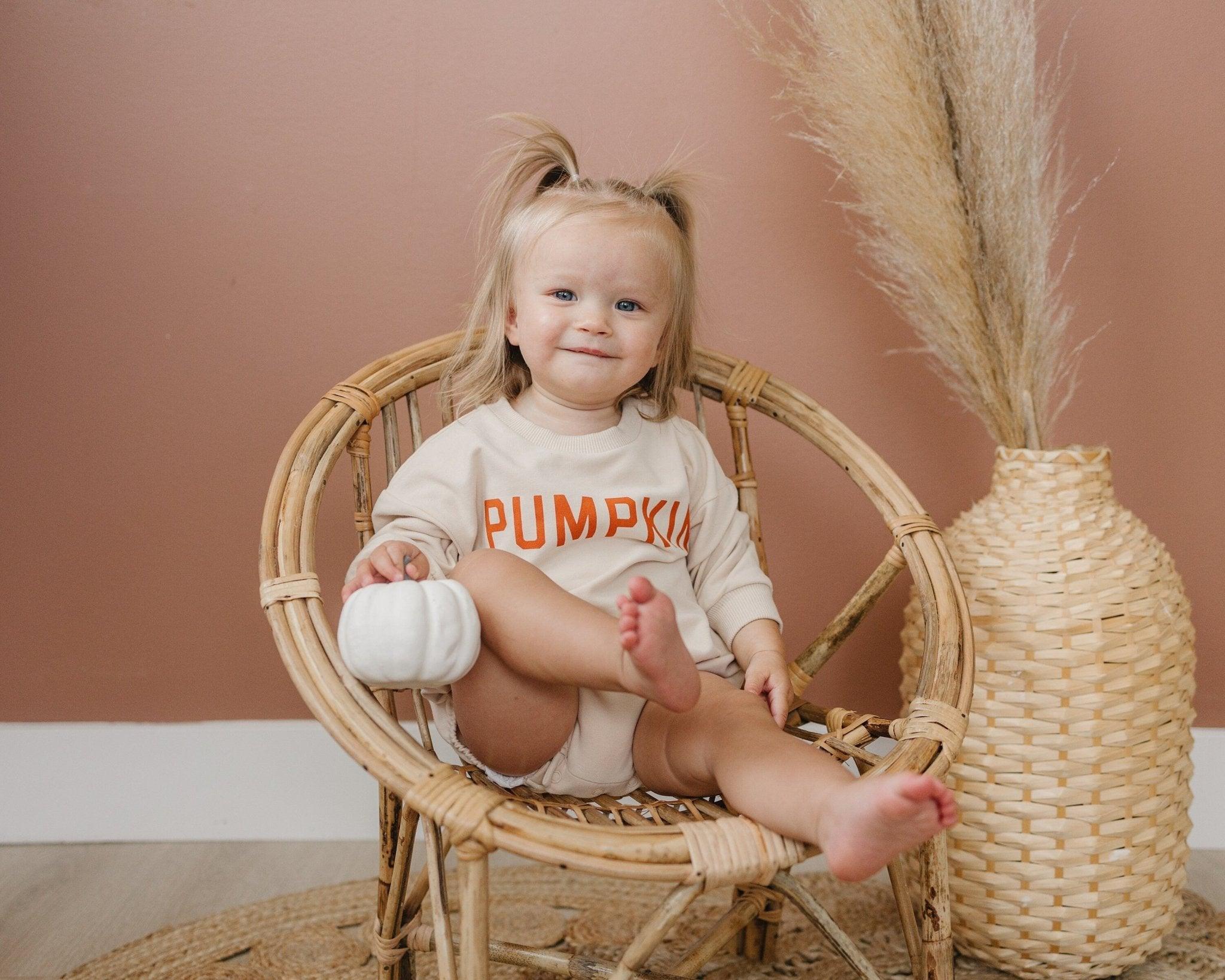 Pumpkin Organic Cotton Sweatshirt Romper