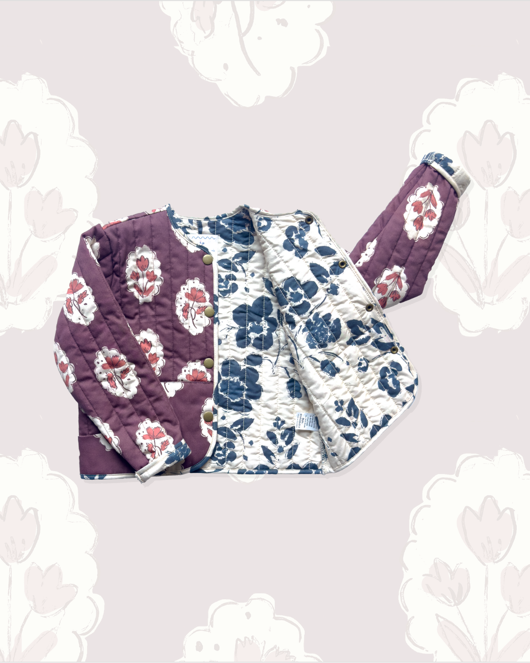 Quilted Jacket In Intaglio Maroon