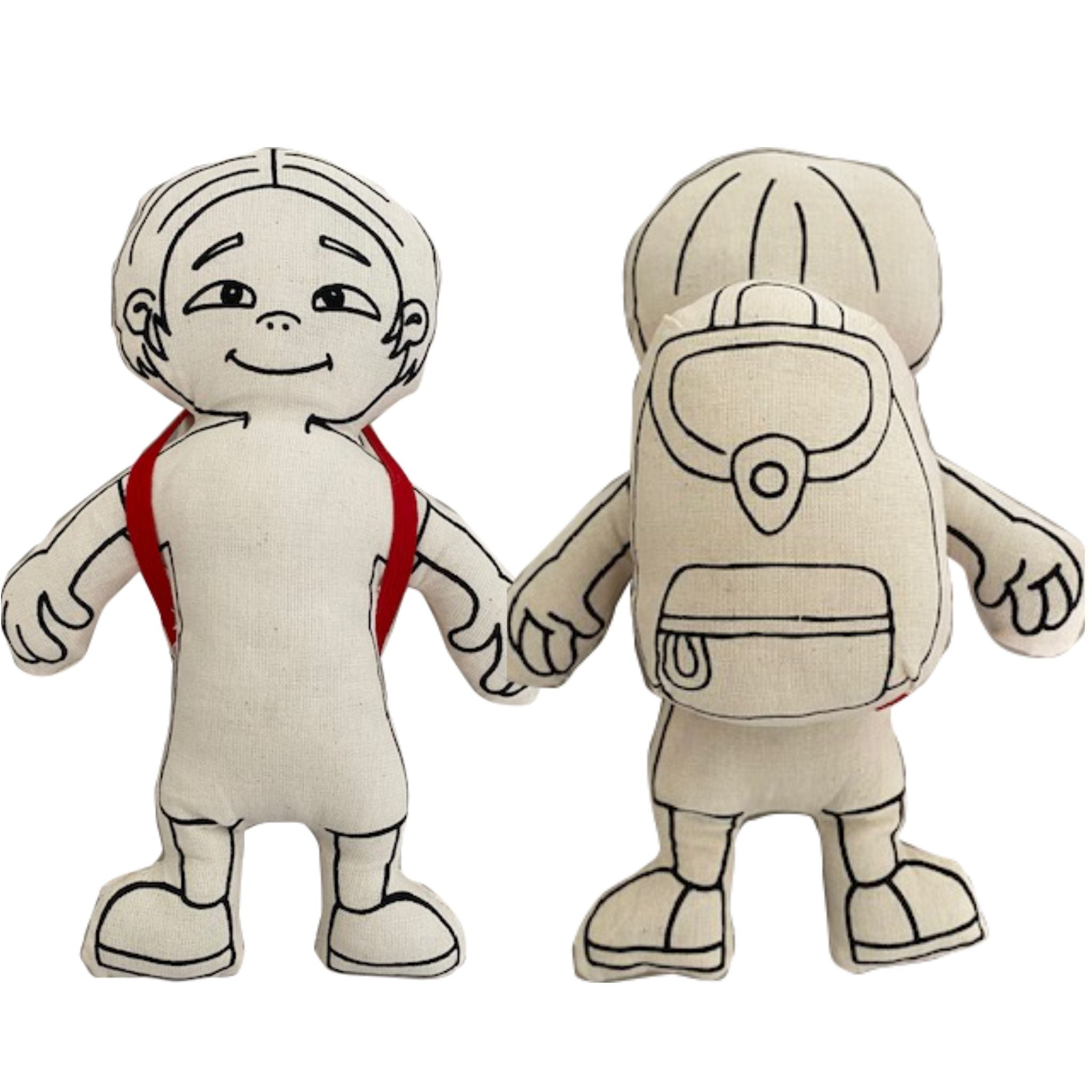 : Doll For Coloring - Gender Neutral - Kid With Parted Hair