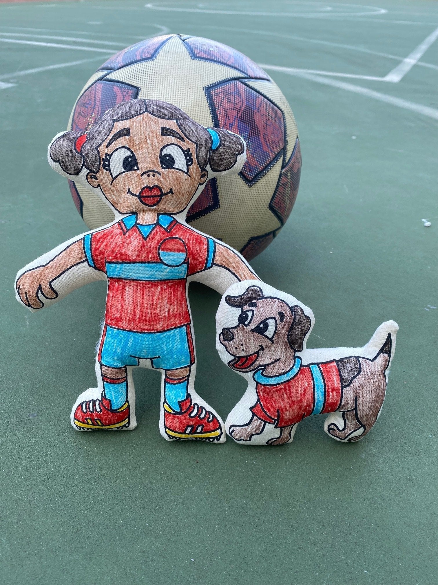Soccer Series: Soccer Girl With Pigtails Doll - Colorable And Washable For Creative Play