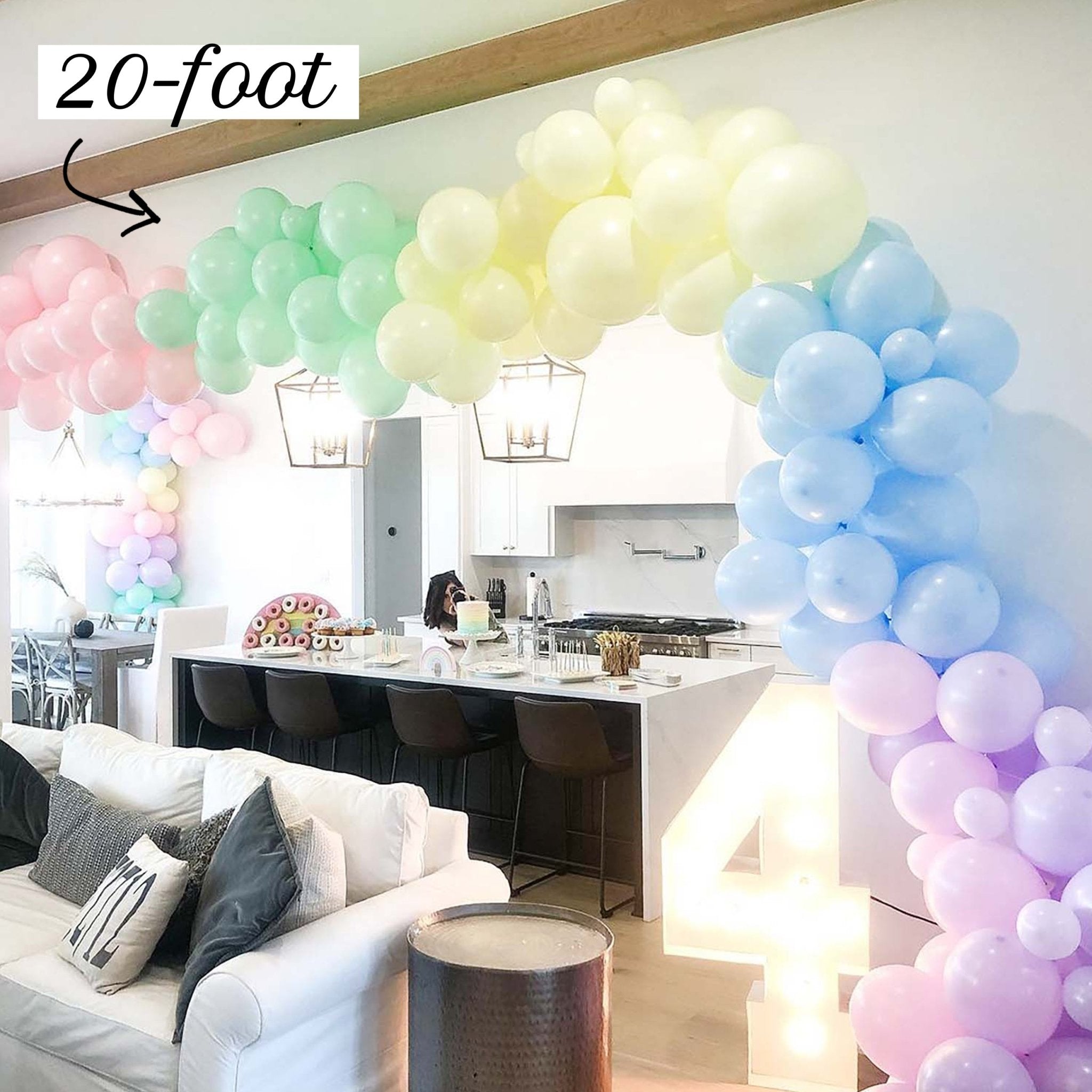 Soft Pastel Rainbow Balloon Garland Kit