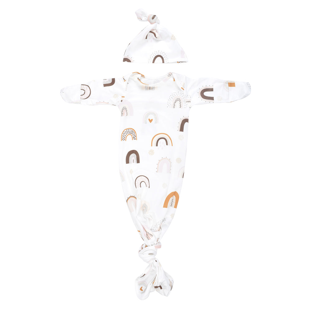 Rainbow Newborn Knotted Baby Gown