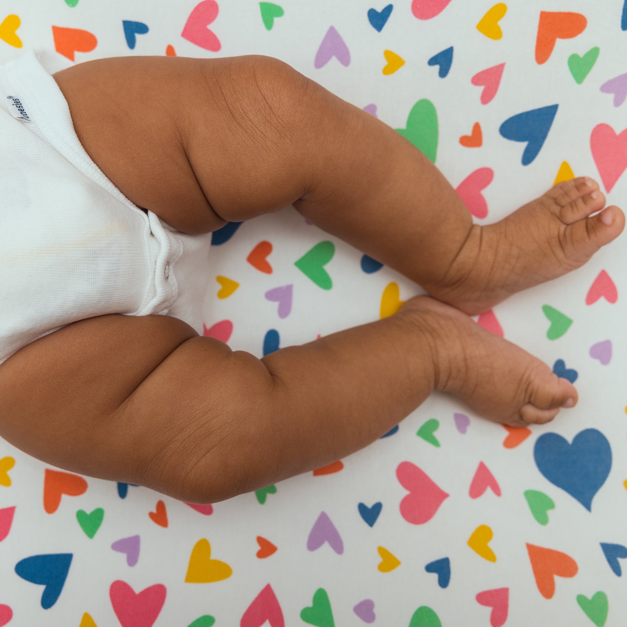 Colorful Hearts Organic Changing Pad Cover