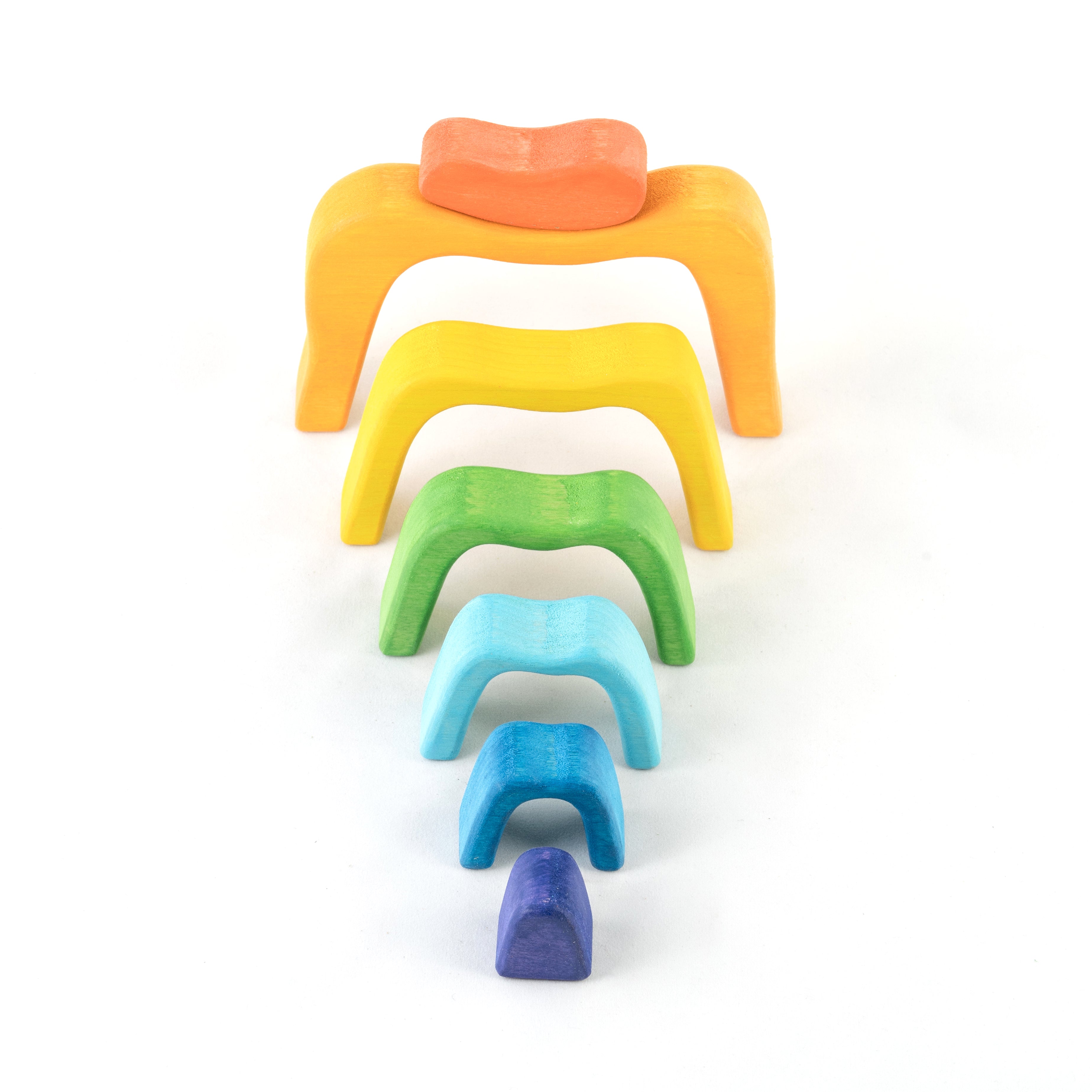 Wooden Stacking Toy Rainbow Caves Sculptural Blocks