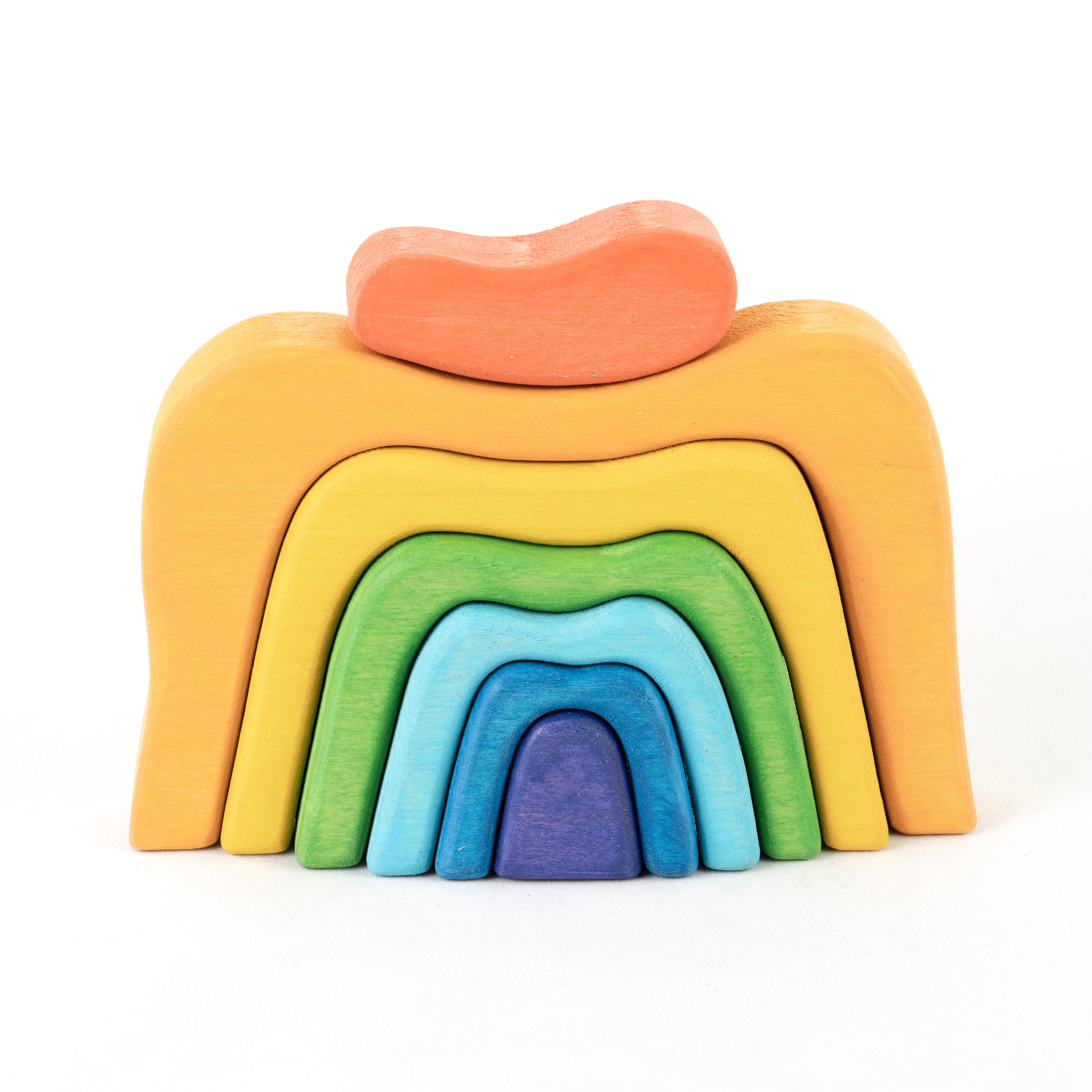 Wooden Stacking Toy Rainbow Caves Sculptural Blocks