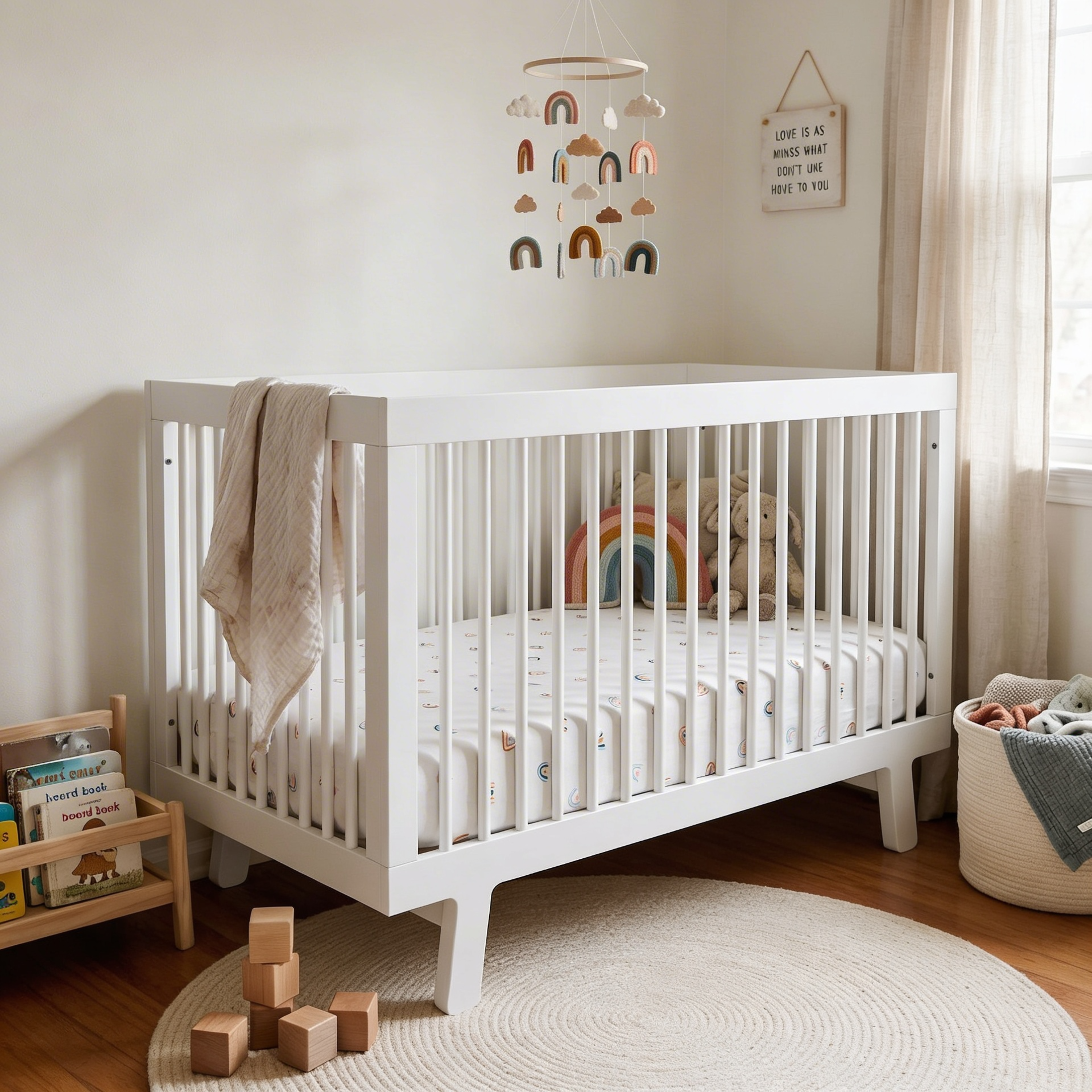 Crib Fitted Sheet With Pillowcase - Over The Rainbow