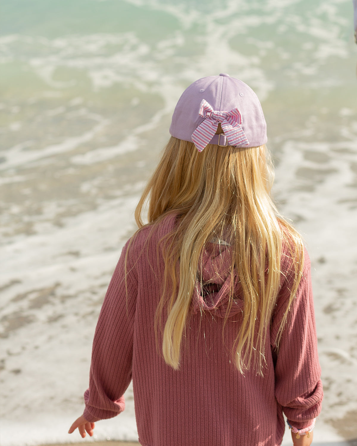 Rainbow Unicorn Bow Baseball Hat (girls)