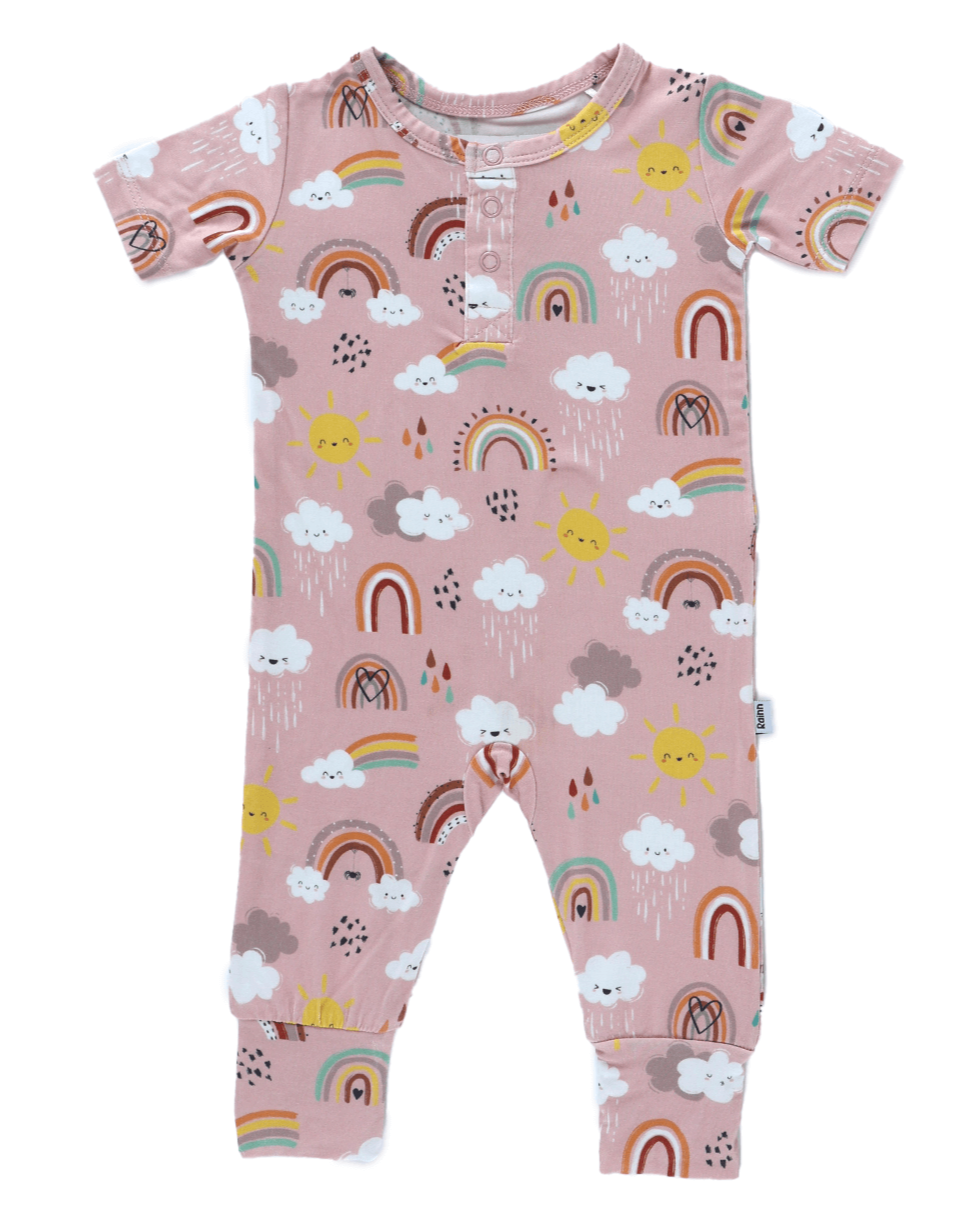 Bamboo Pull Up Romper - bow