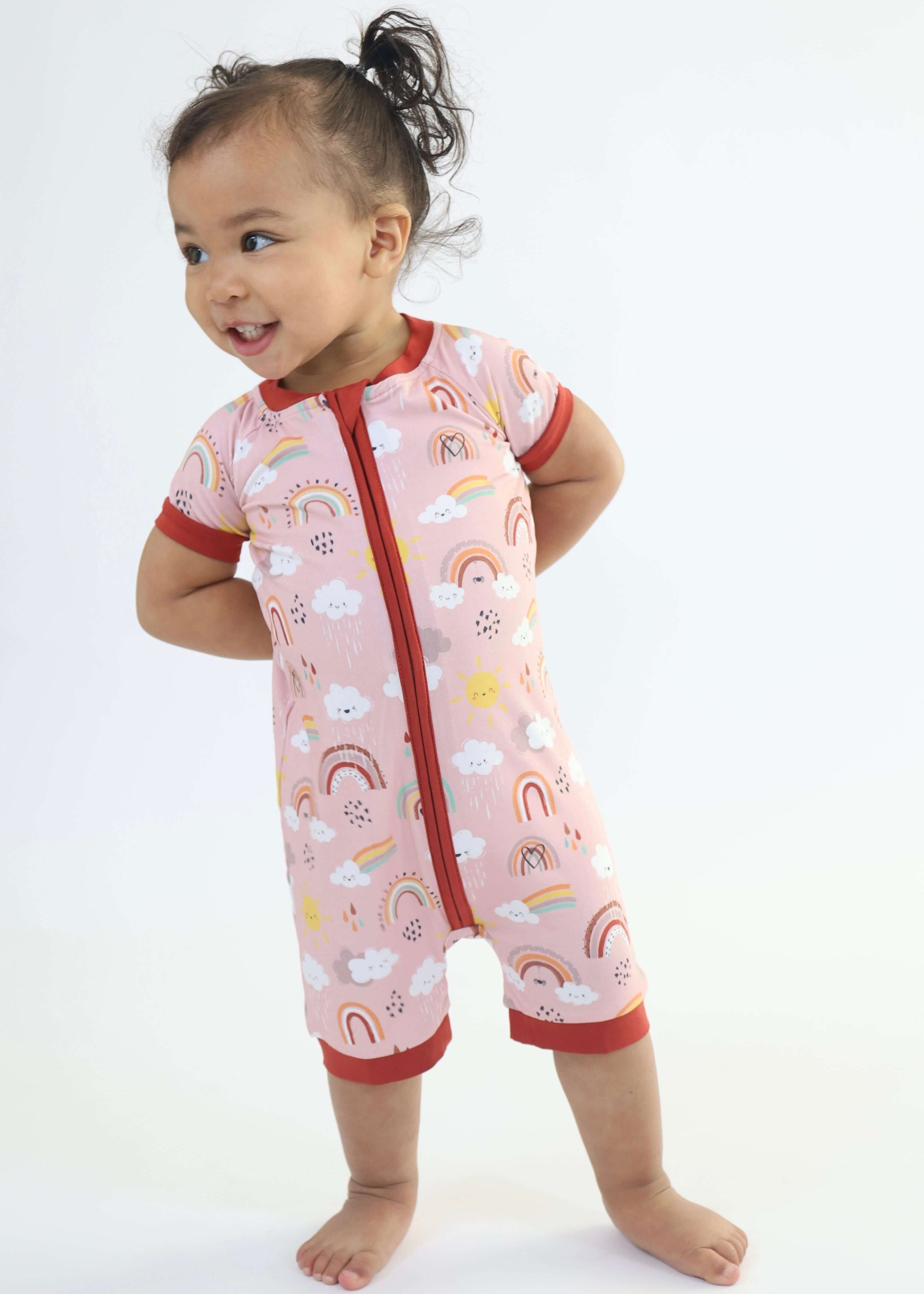 Bamboo Short Romper - bow