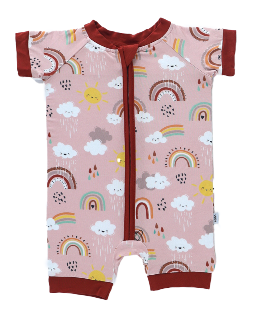 Bamboo Short Romper - bow