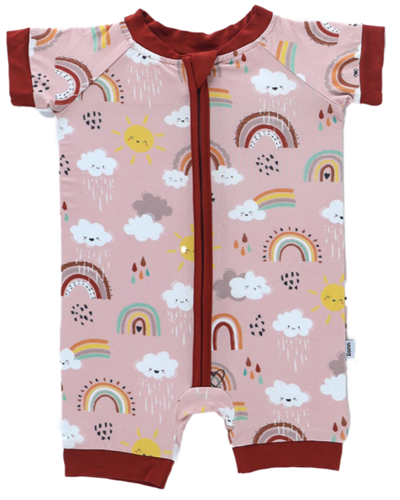 Bamboo Short Romper - bow