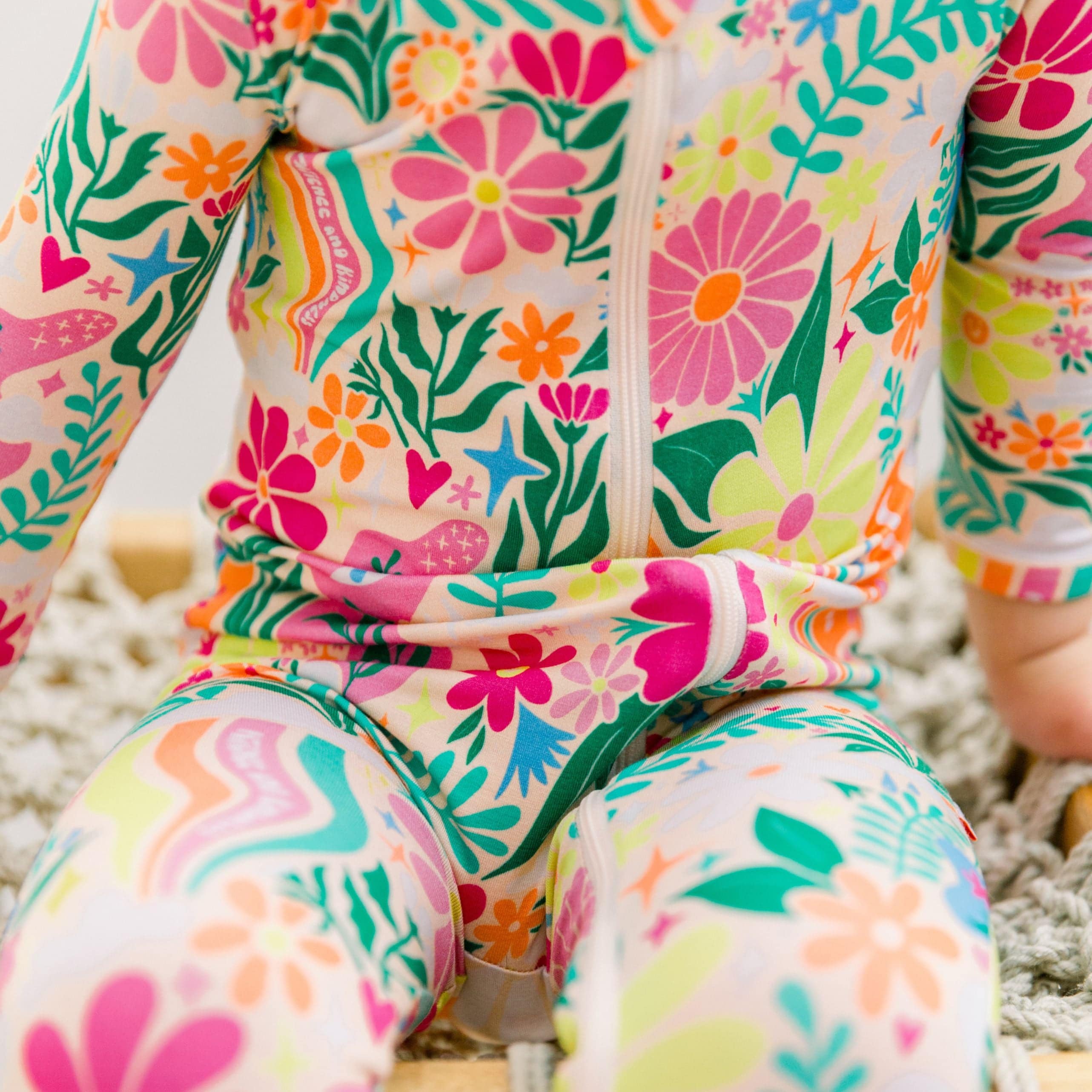 The Second-skin Footless Romper | Rainbow Daisy Babe