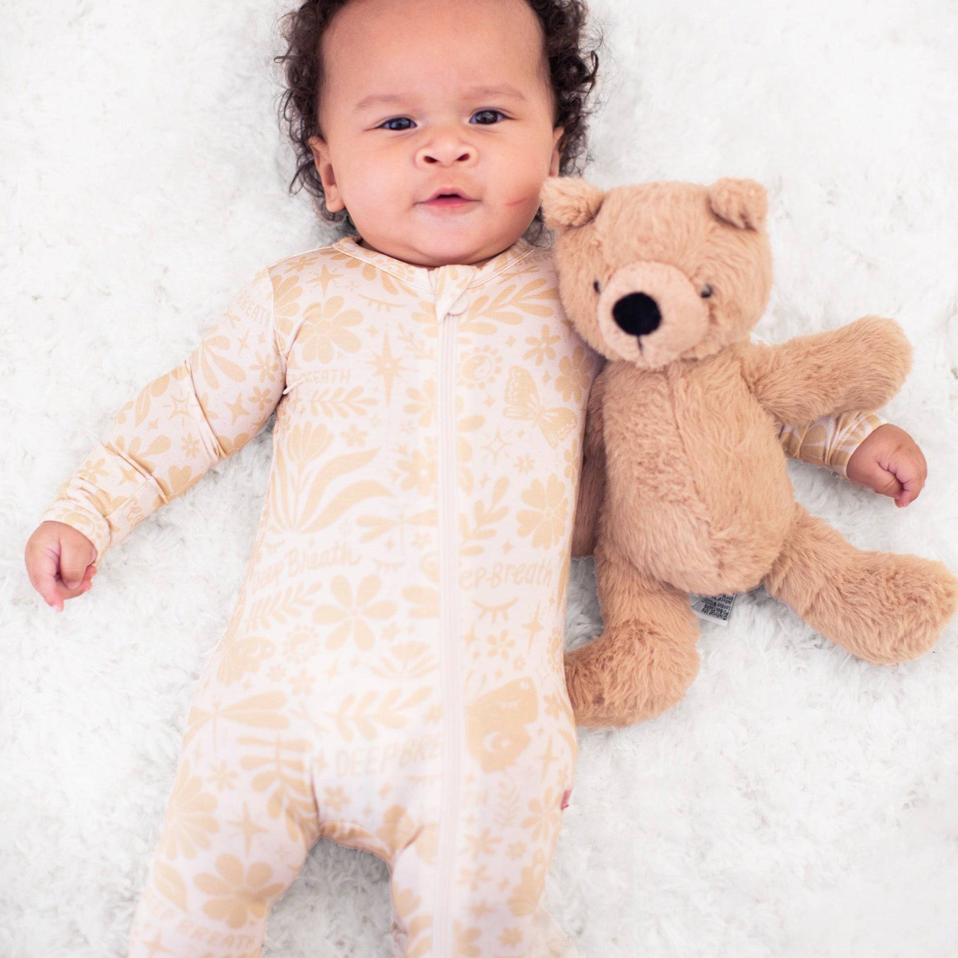 The Second-skin Footie | Om Baby (beige) | "deep Breath"