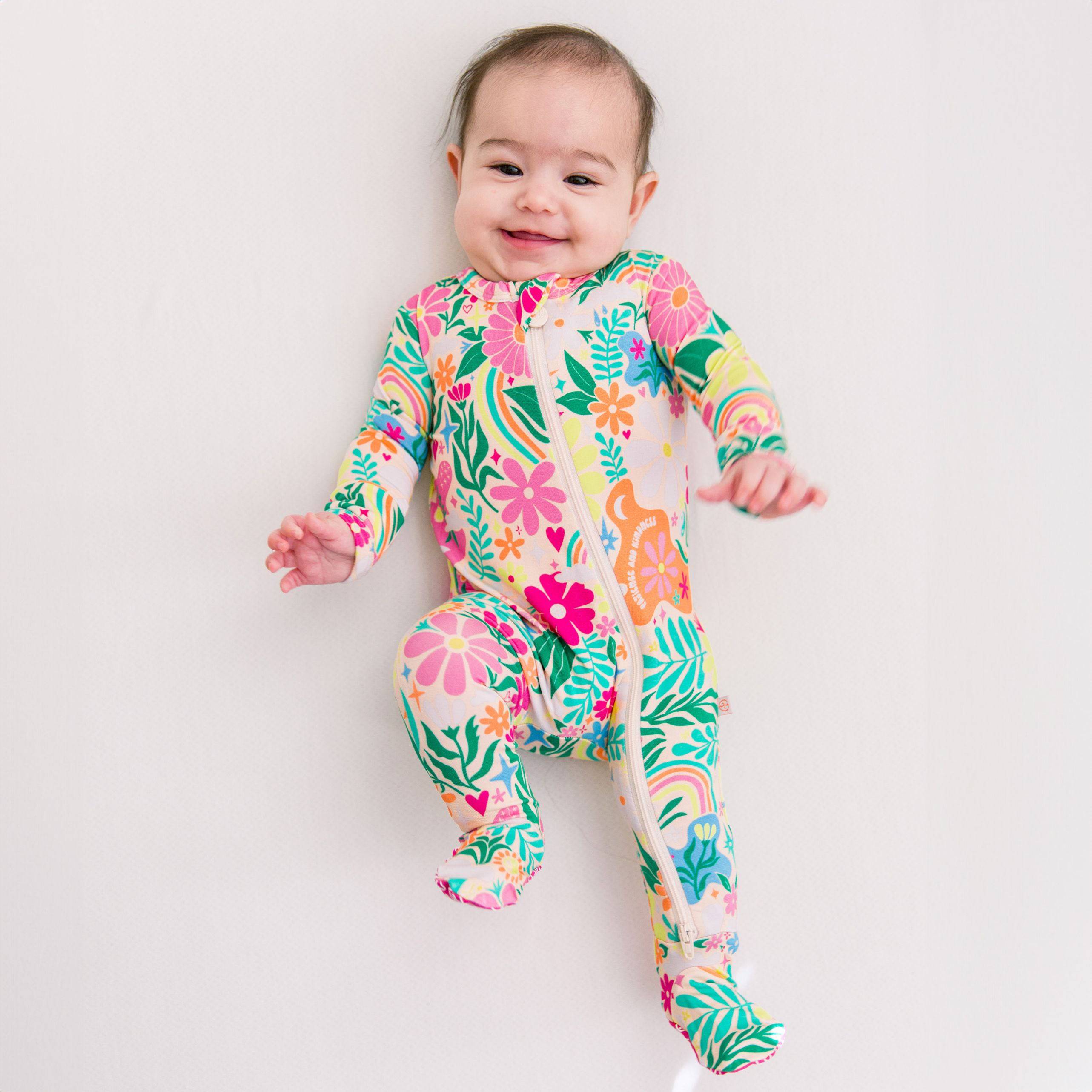The Second-skin Footie | Rainbow Daisy Babe | "patience & Kindness"