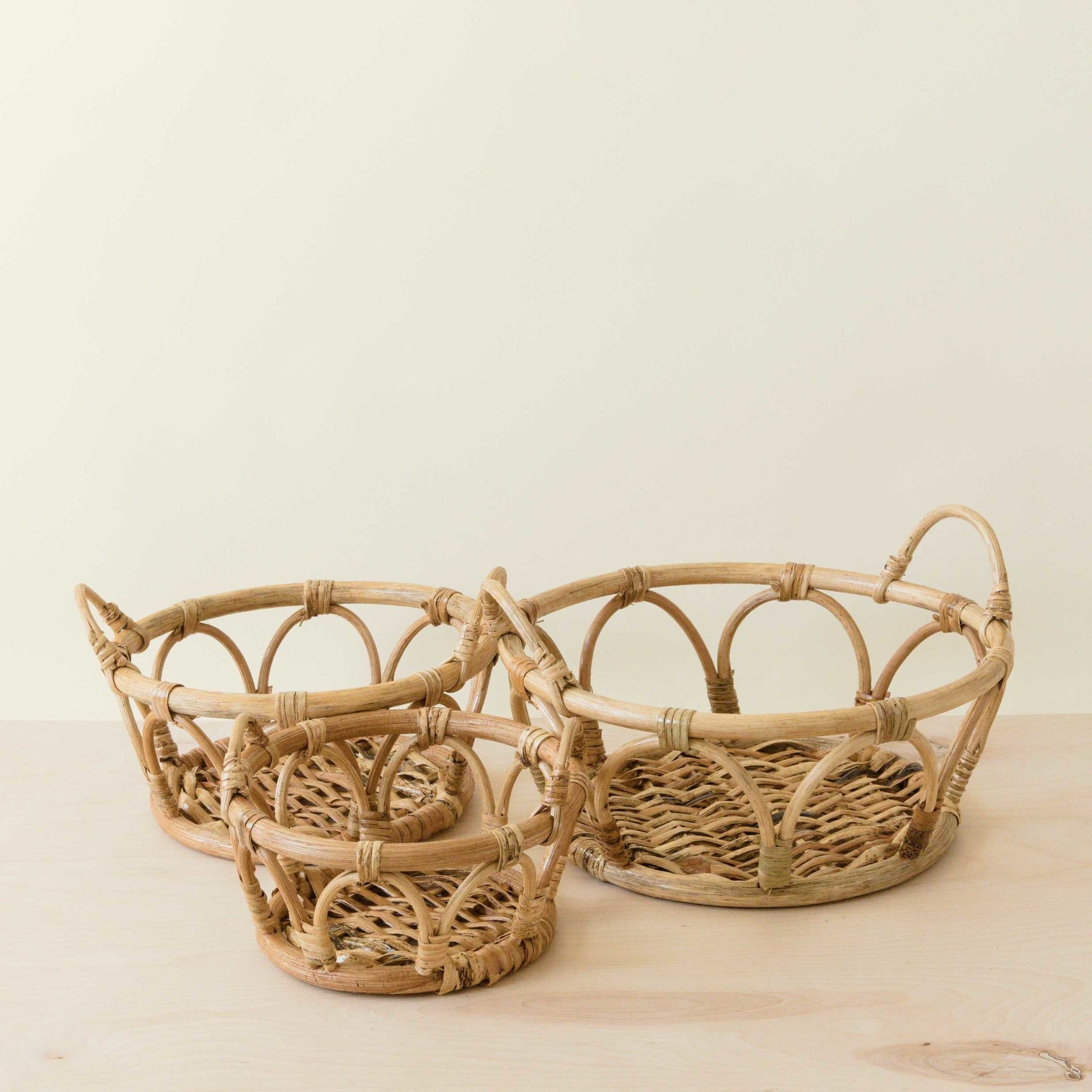 Rattan Fruit Basket - Wicker Table Basket Set Of 3 | Likhâ